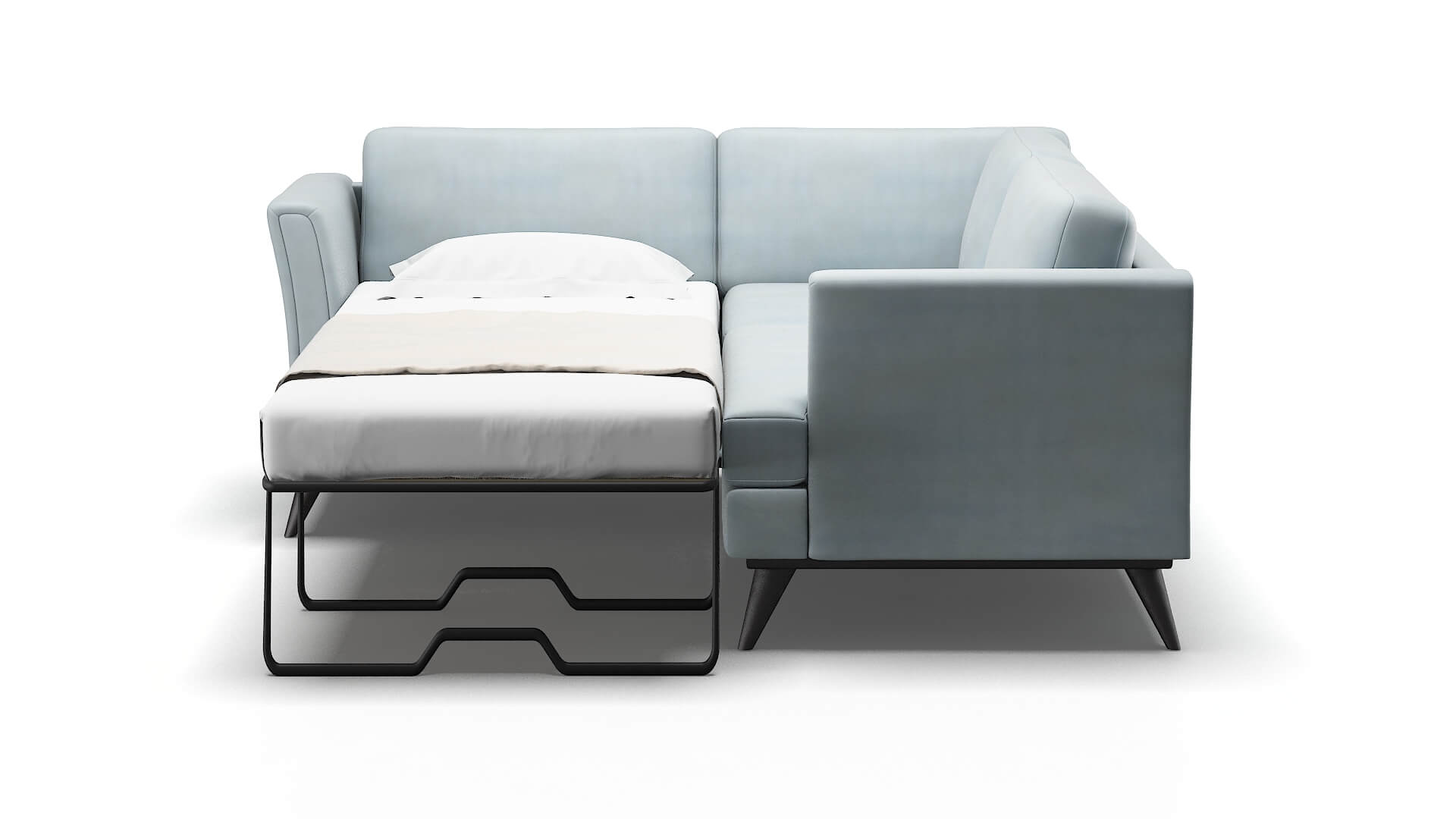 Antalya Hathaway Aqua Sectional Sleeper Espresso legs 1