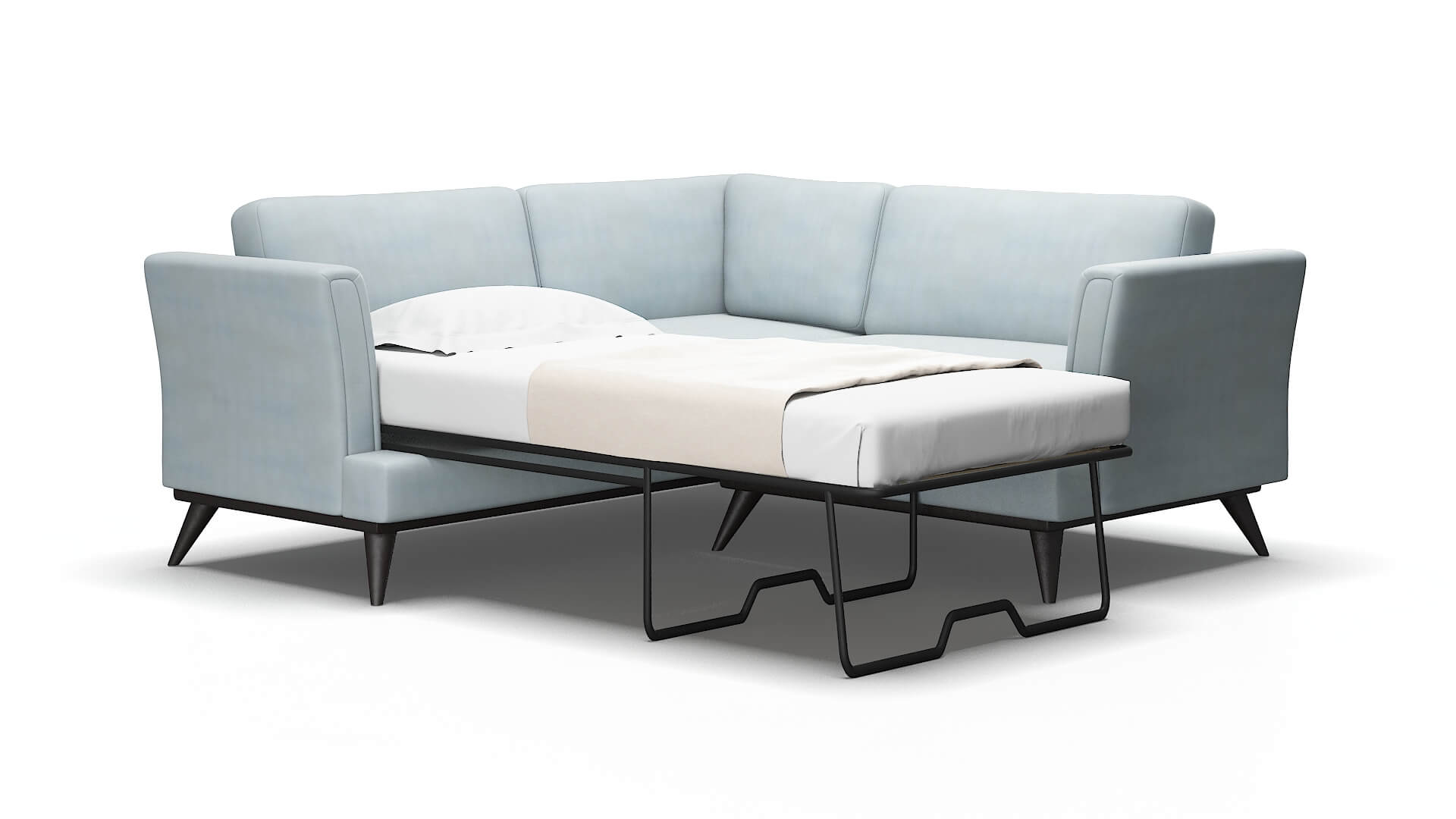 Antalya Hathaway Aqua Sectional Sleeper Espresso legs 2