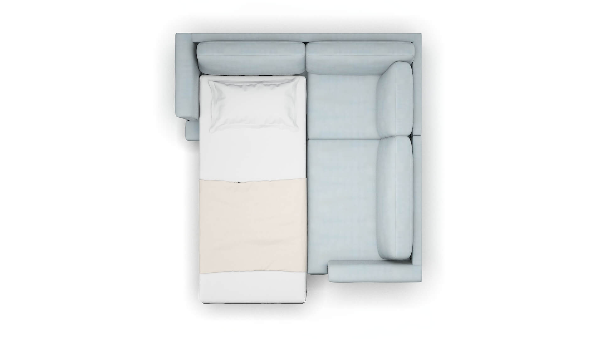 Antalya Hathaway Aqua Sectional Sleeper Espresso legs 3