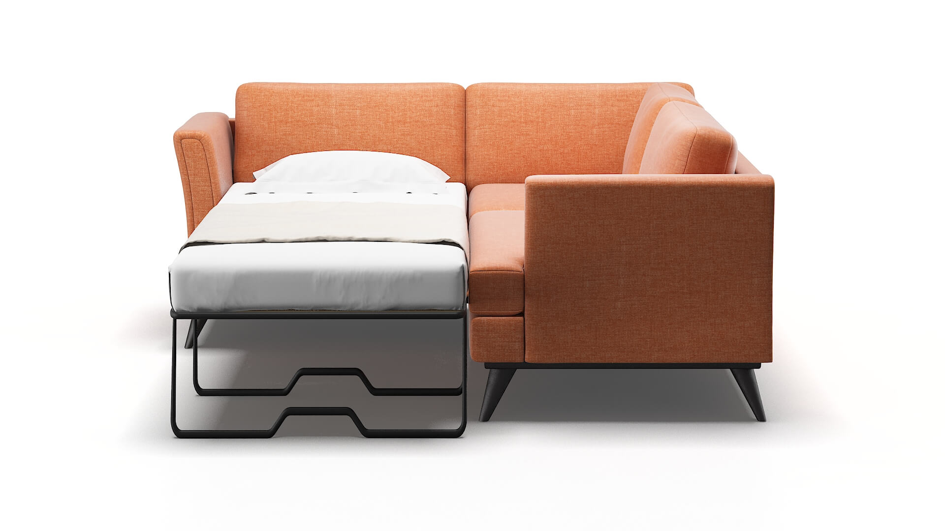 Antalya Hepburn Appricot Sectional Sleeper Espresso legs 1