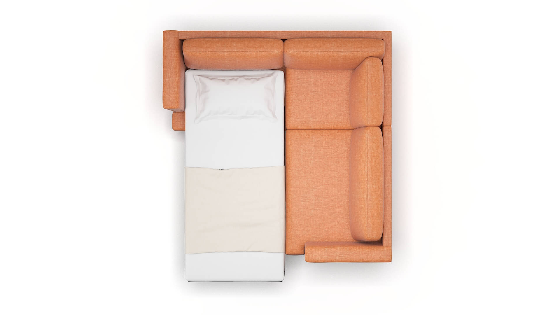 Antalya Hepburn Appricot Sectional Sleeper Espresso legs 3