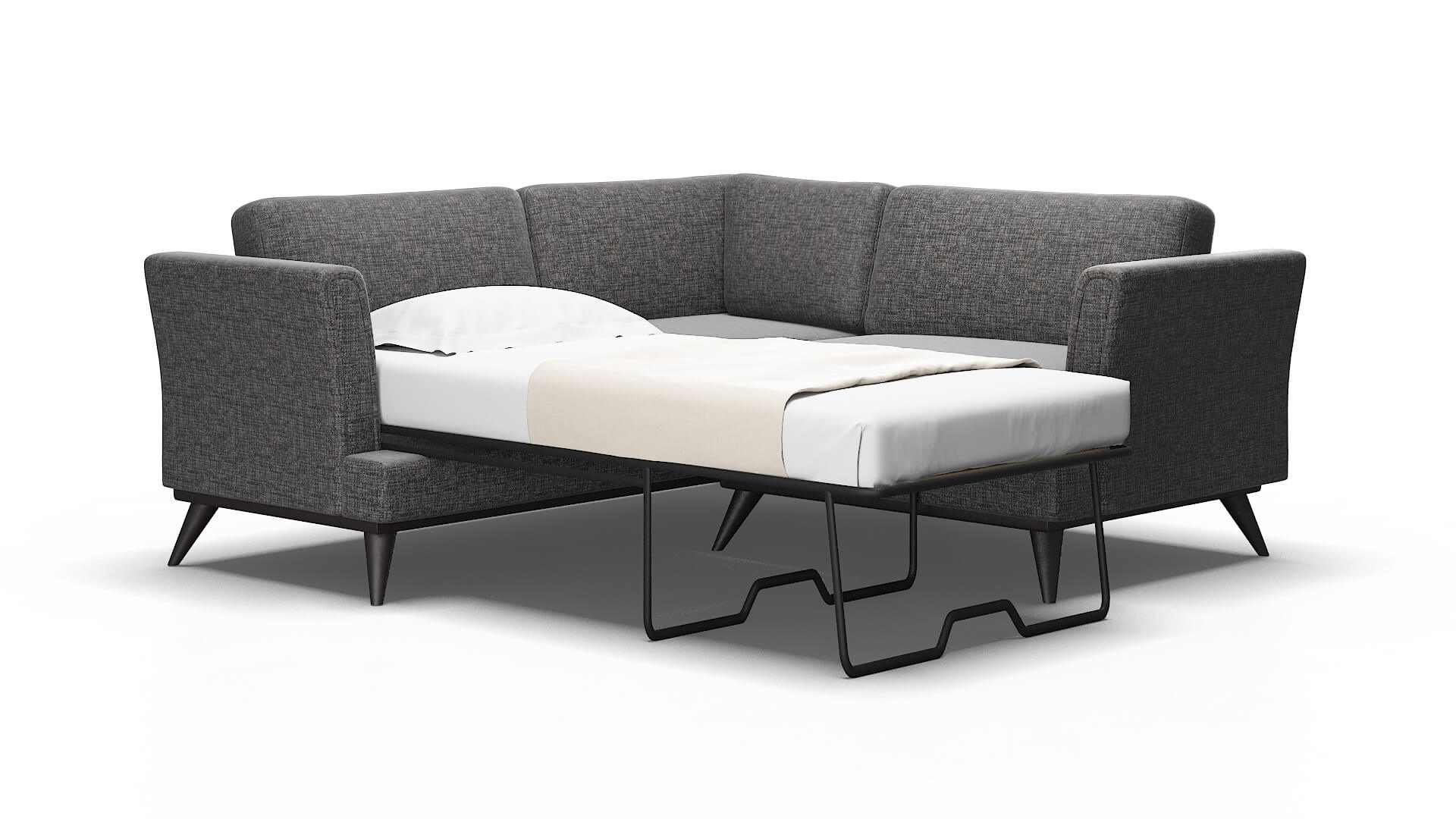 Antalya Insight charcoal Sectional sleeper Espresso Legs  2