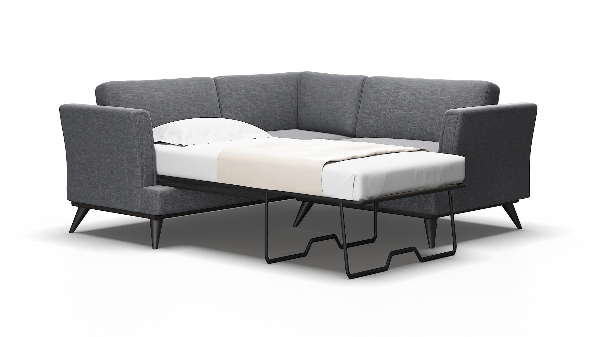 Antalya Keylargo graphite Sectional sleeper Espresso Legs  2