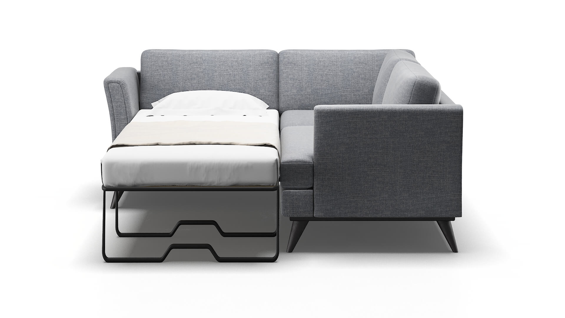 Antalya Lana Ash Sectional Sleeper Espresso legs 1