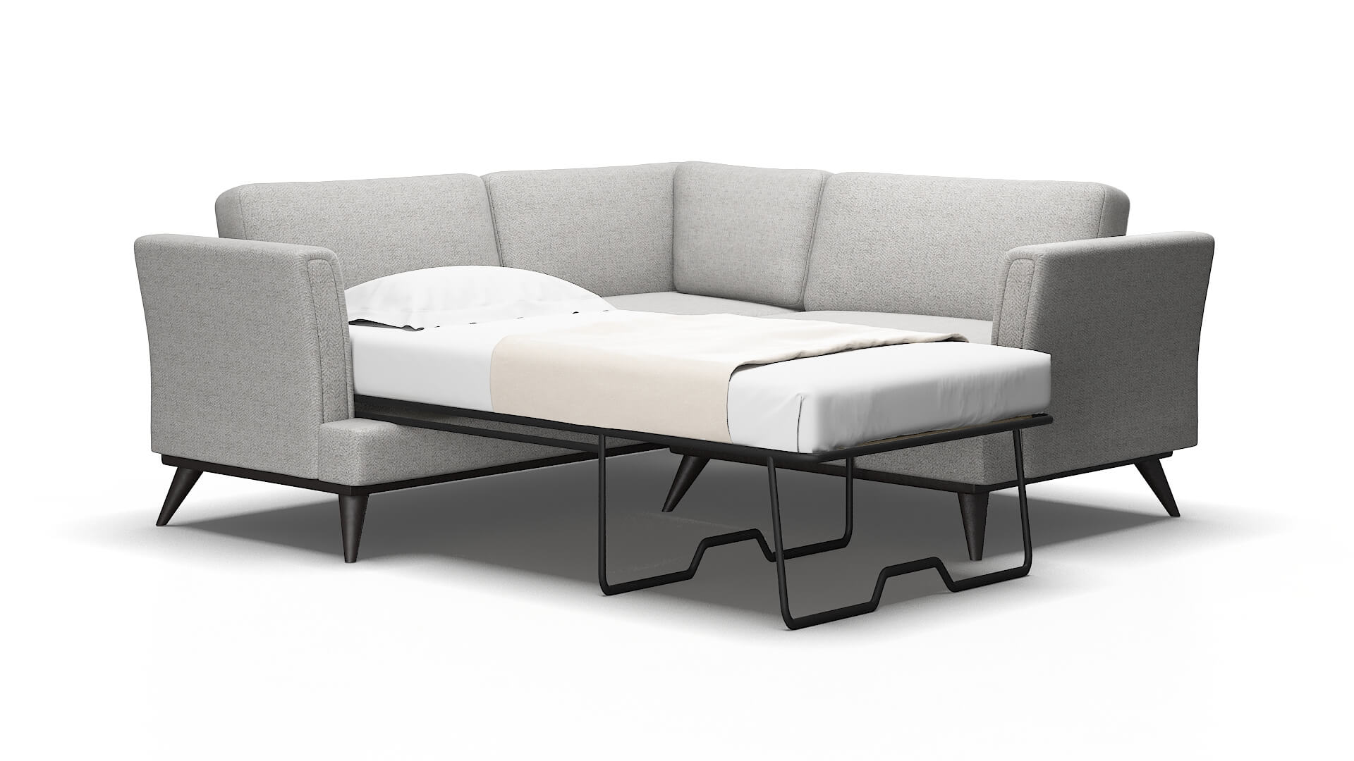 Antalya Malibu dove Sectional sleeper Espresso Legs  2