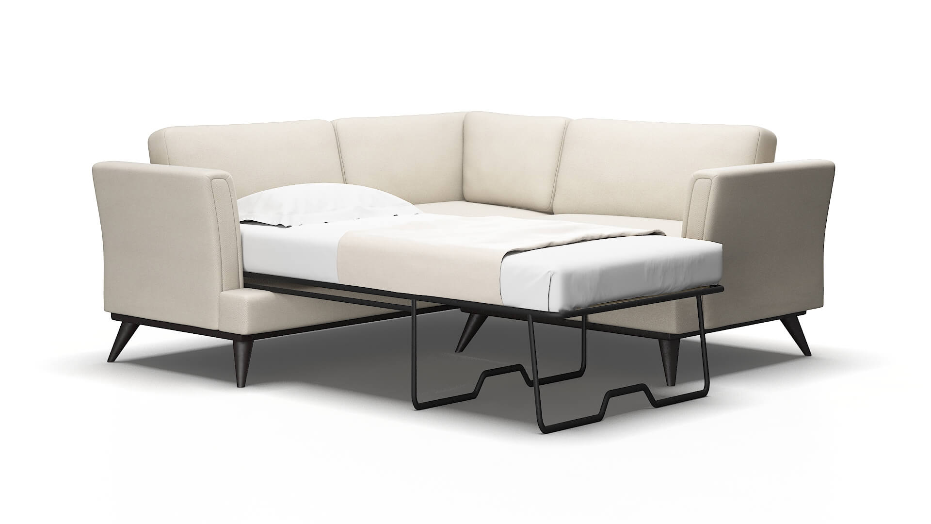 Antalya Malibu linen Sectional sleeper Espresso Legs  2
