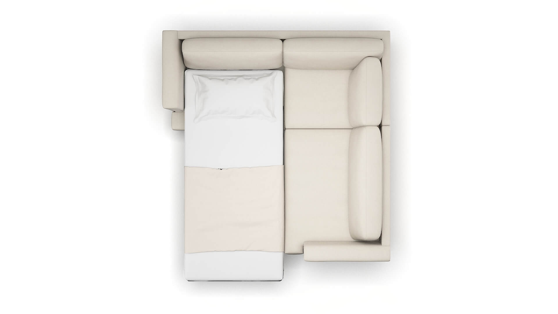 Antalya Malibu Linen Sectional Sleeper Espresso legs 3