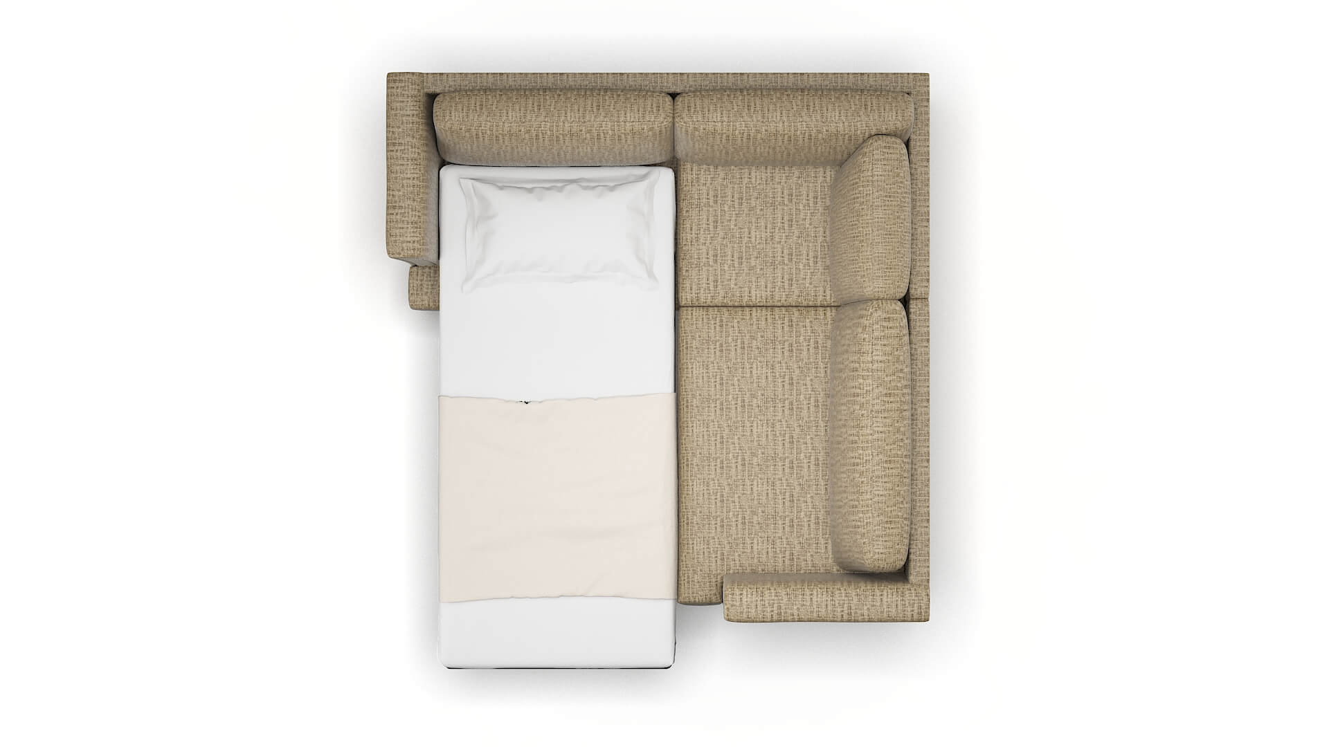 Antalya Marcy Camel Sectional Sleeper Espresso legs 3