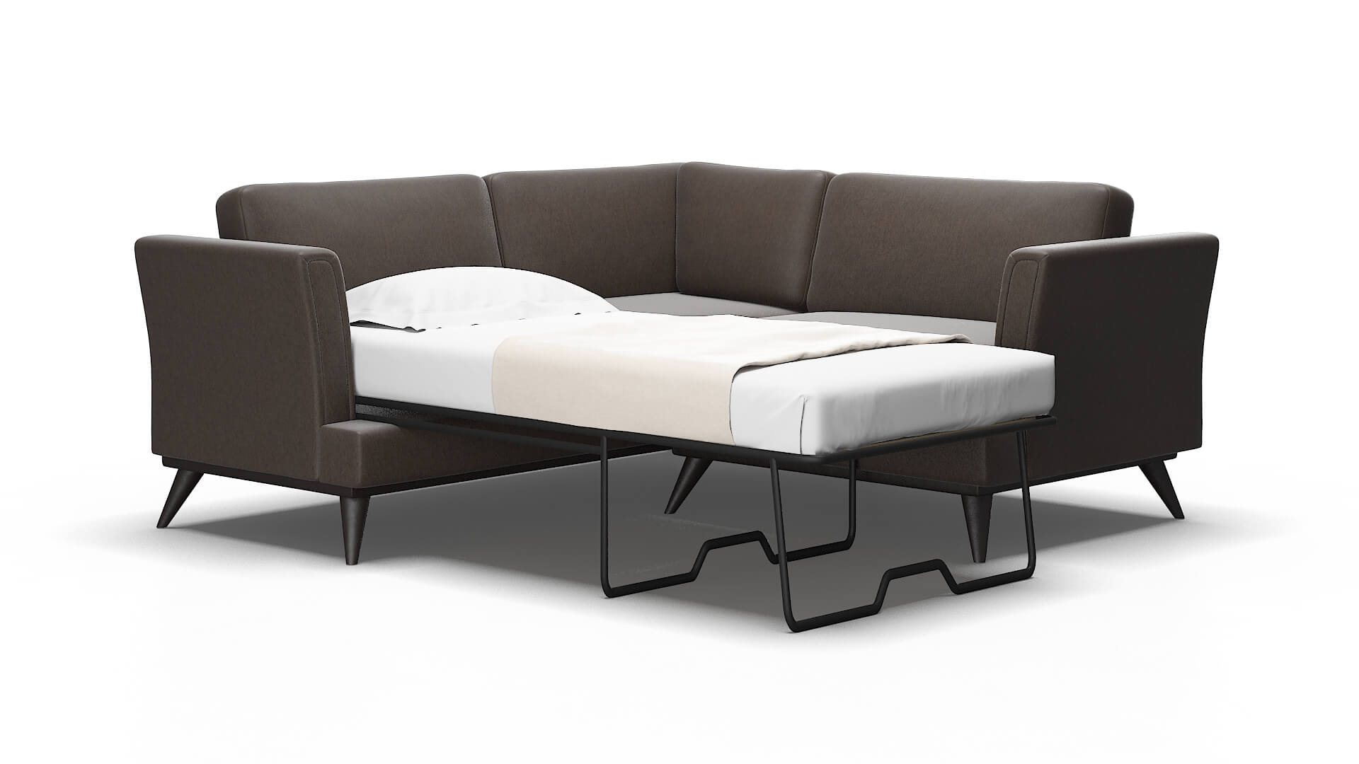 Antalya Naples Graphite Sectional Sleeper Espresso legs 2