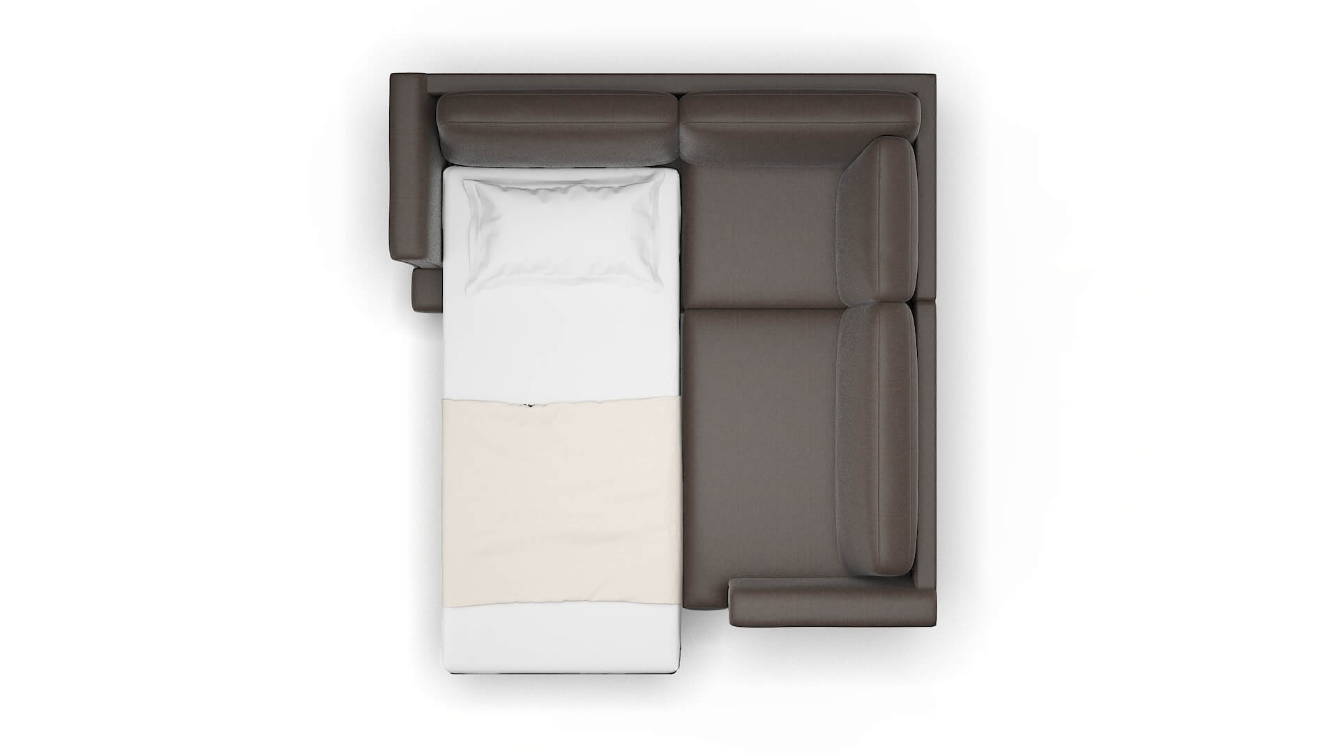 Antalya Naples Graphite Sectional Sleeper Espresso legs 3