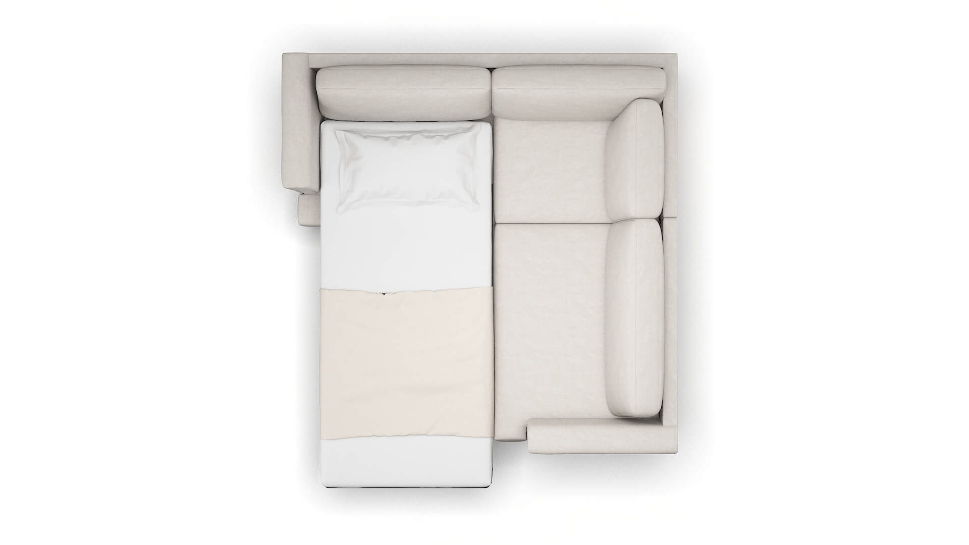 Antalya Noble Grey Sectional Sleeper Espresso legs 3