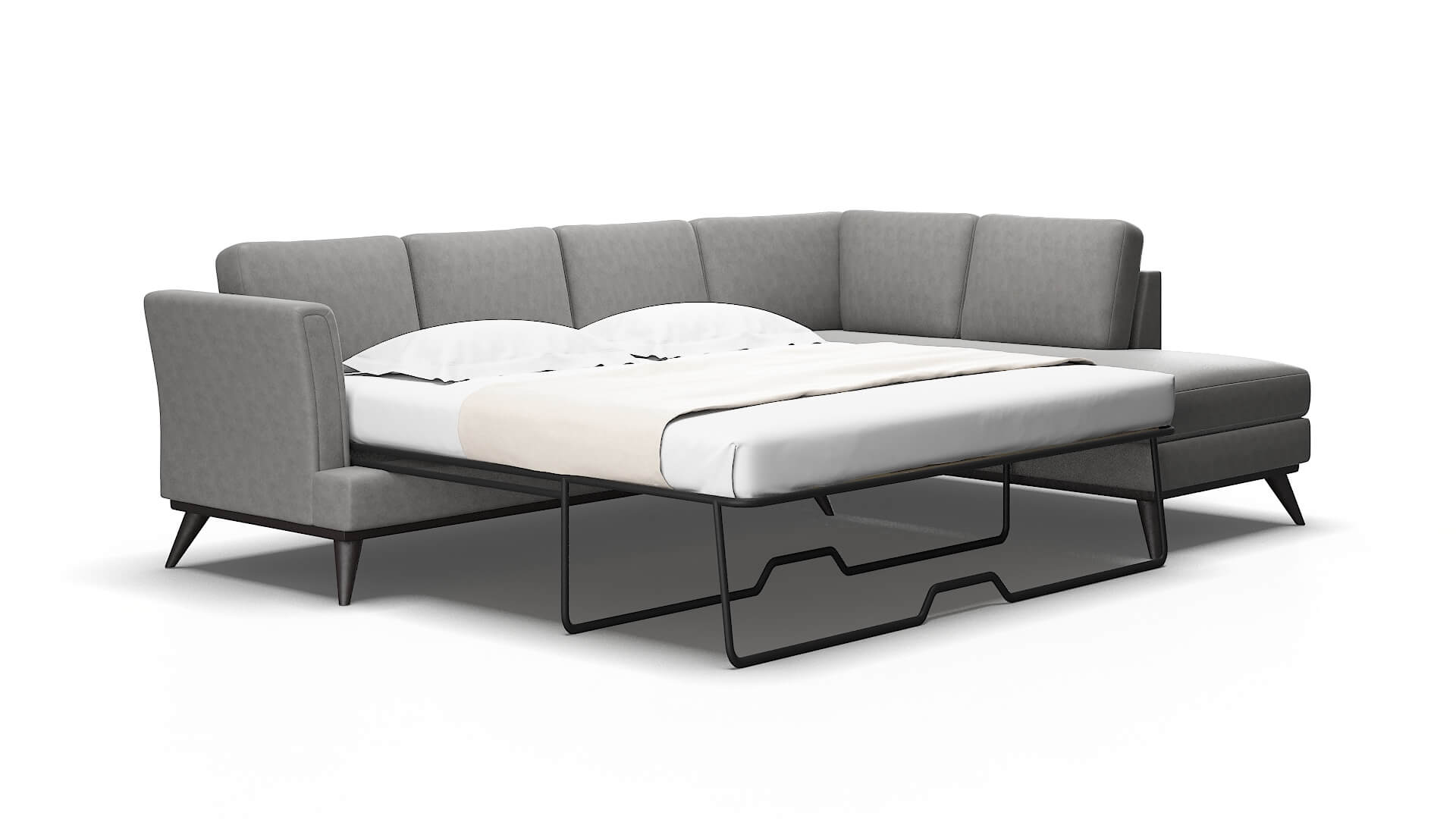 Antalya Noble smoke Panel sleeper Espresso Legs  2