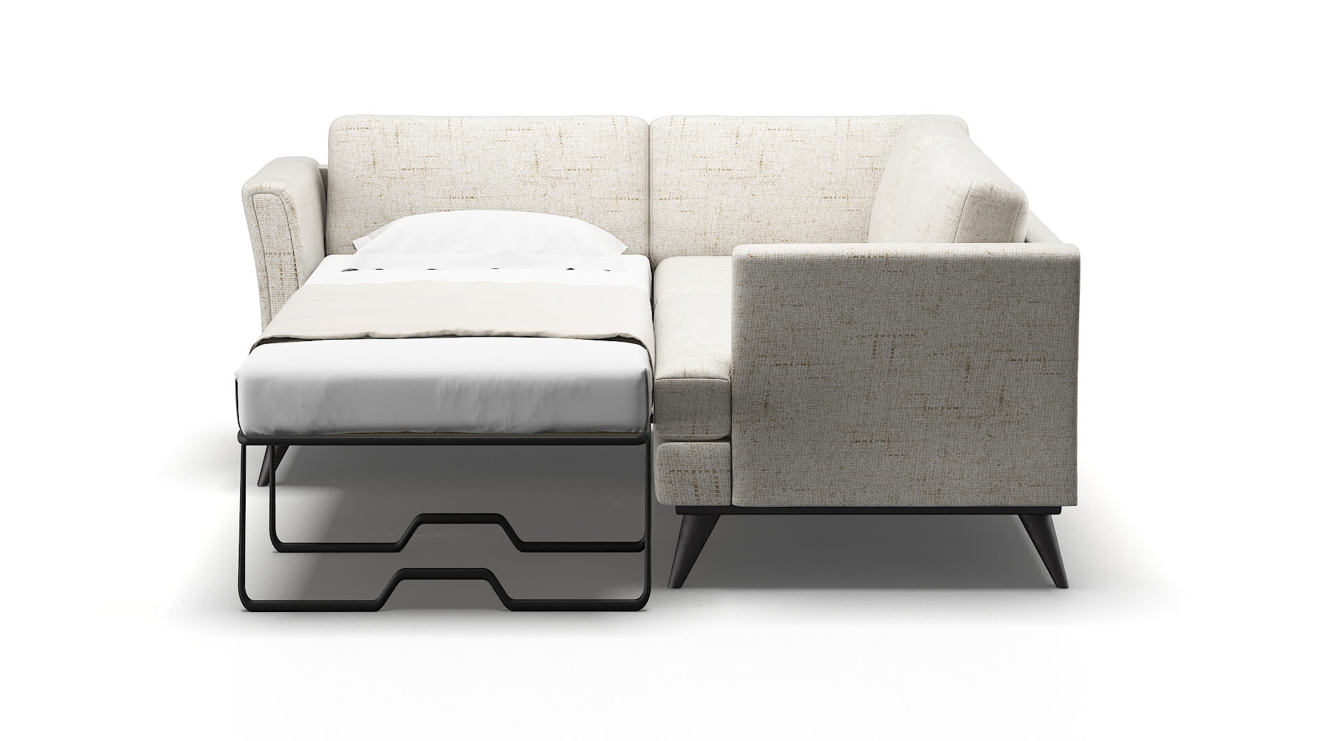 Antalya Oceanside Natural Sectional Sleeper Espresso legs 1