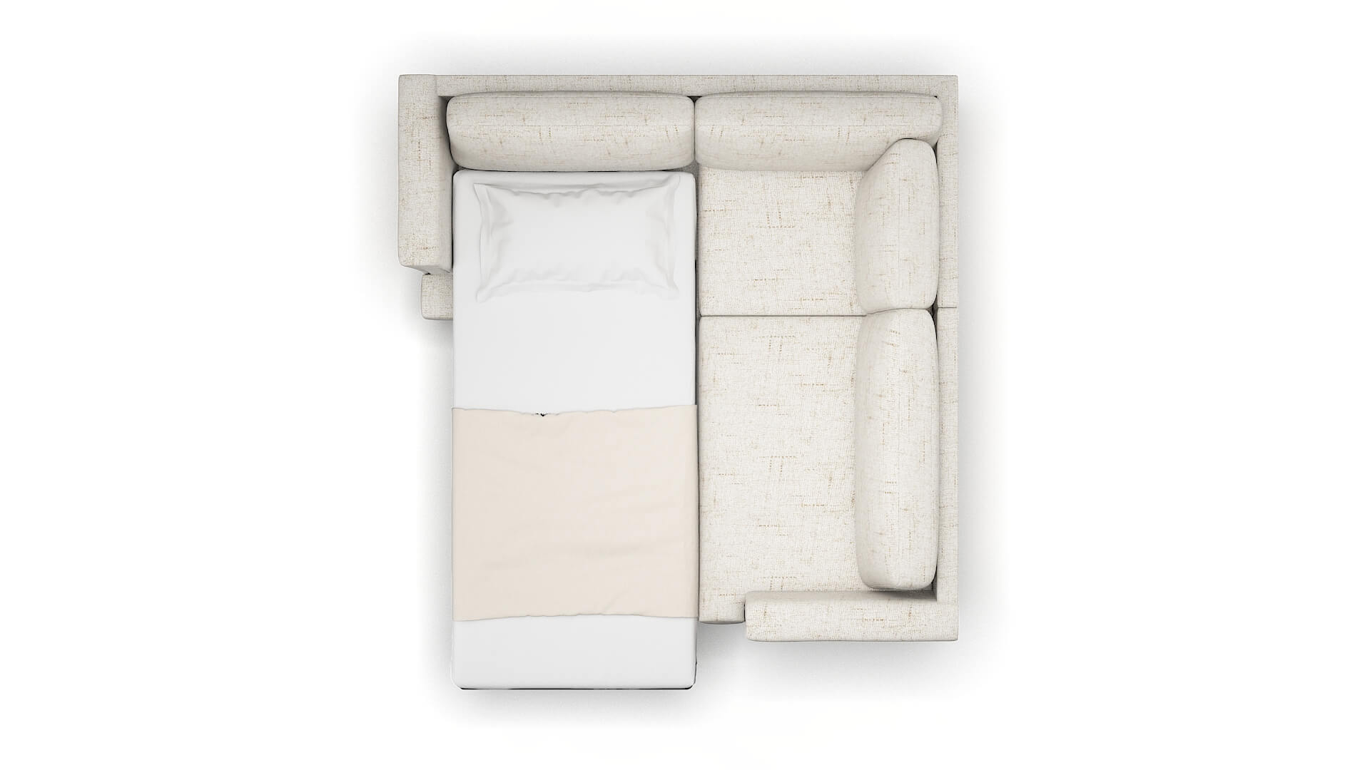 Antalya Oceanside Natural Sectional Sleeper Espresso legs 3