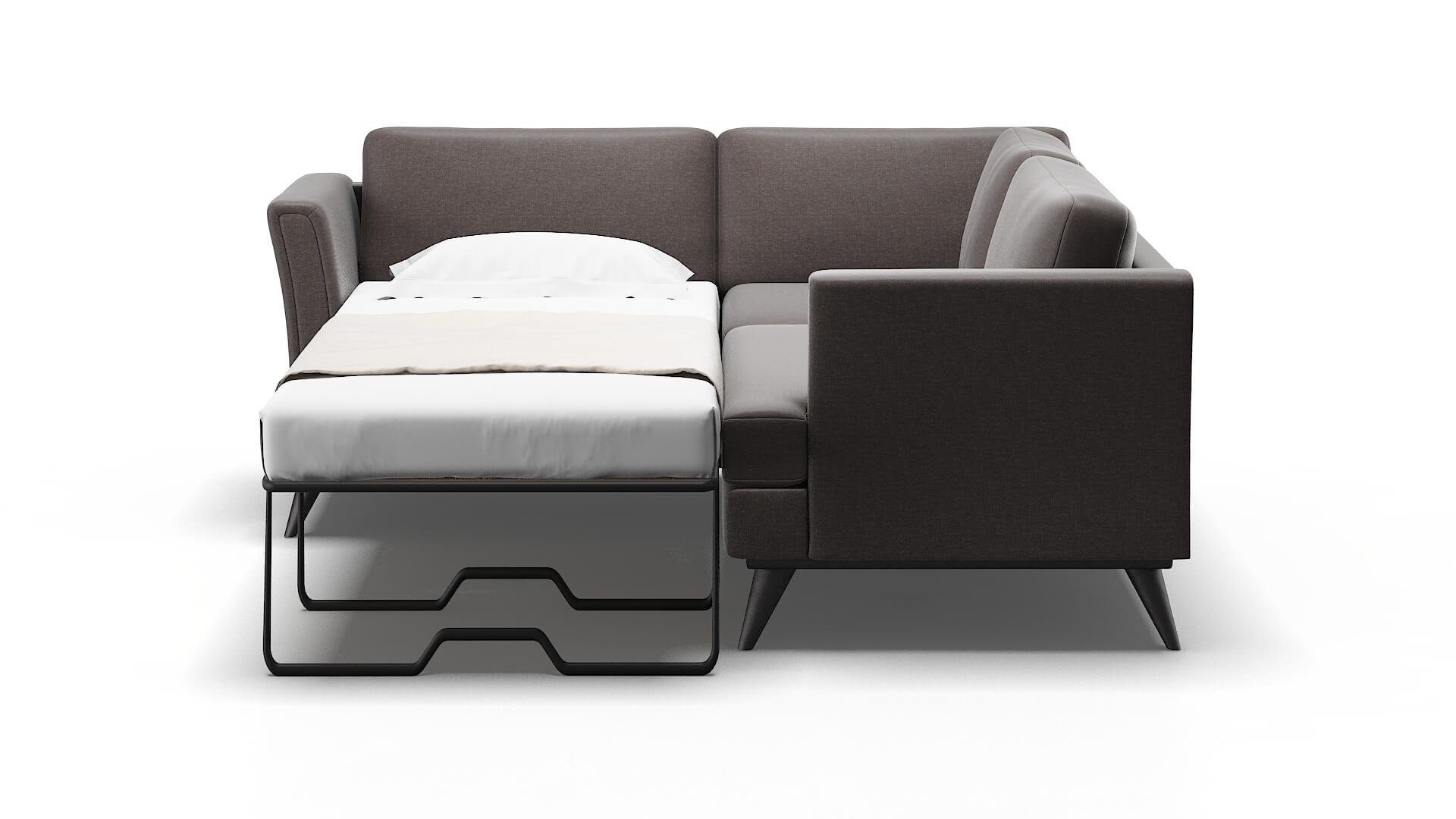 Antalya Oscar Chocolate Sectional Sleeper Espresso legs 1