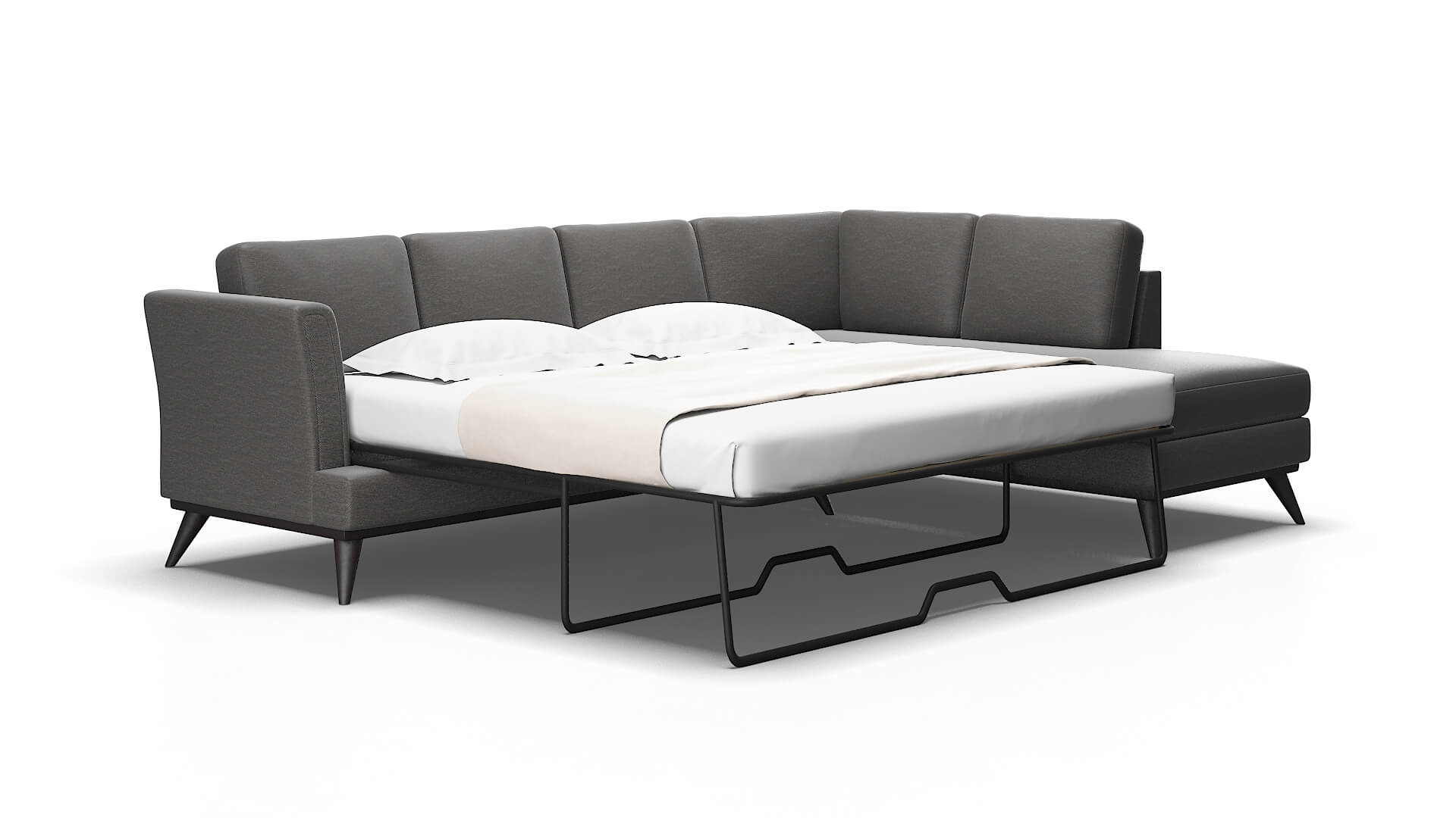 Antalya Oscar grey Panel sleeper Espresso Legs  2