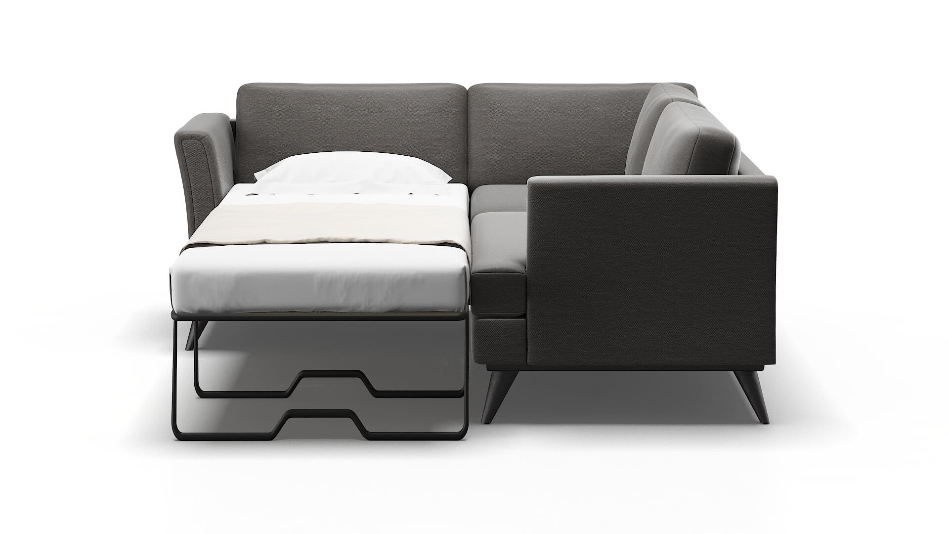 Antalya Oscar Grey Sectional Sleeper Espresso legs 1