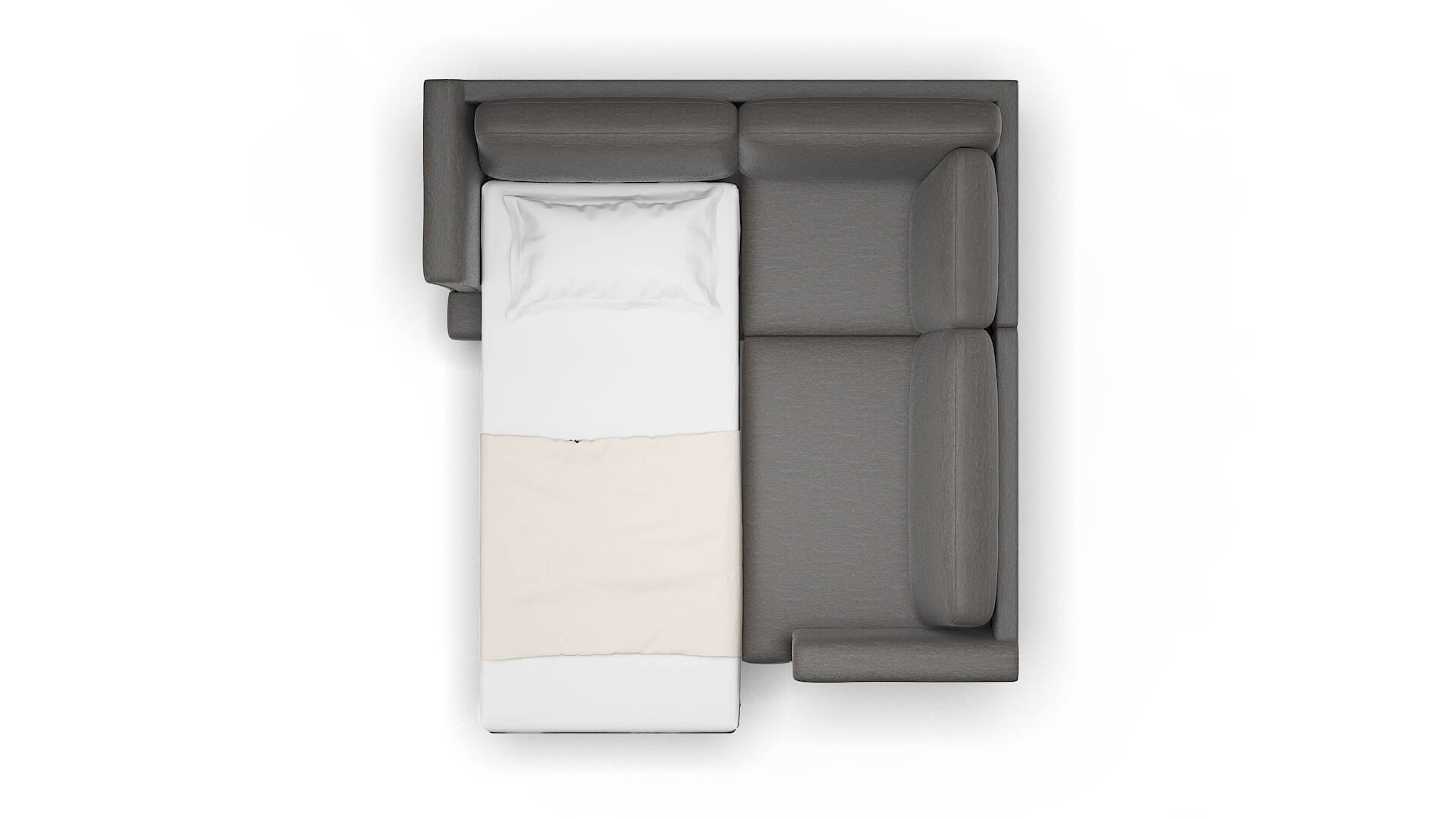 Antalya Oscar Grey Sectional Sleeper Espresso legs 3