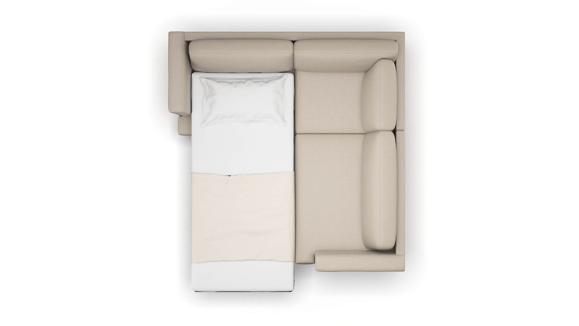 Antalya Oscar Linen Sectional Sleeper Espresso legs 3