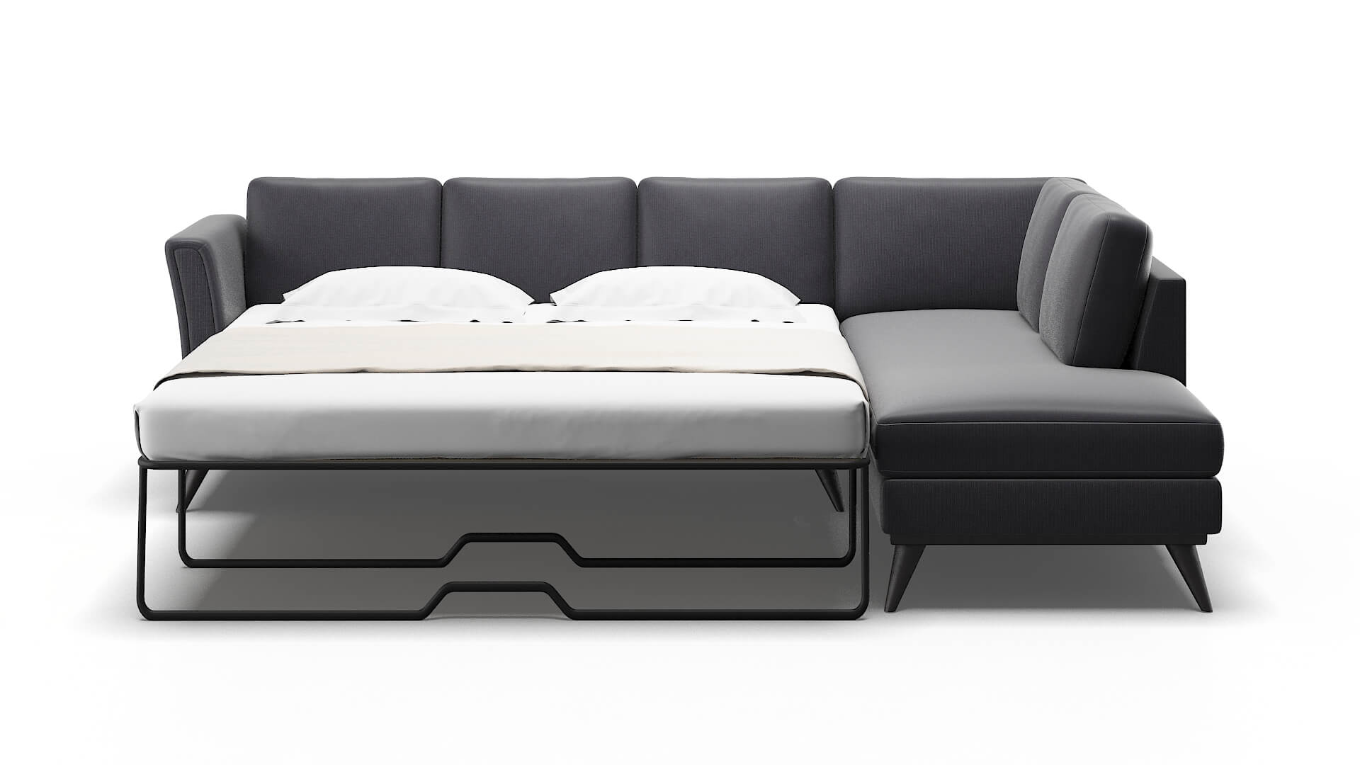 Antalya Parker Charcoal Panel Sleeper Espresso legs 1