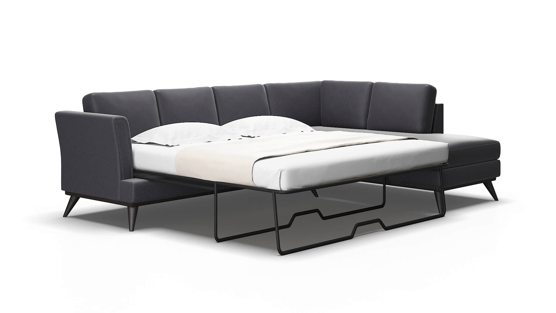 Antalya Parker charcoal Panel sleeper Espresso Legs  2