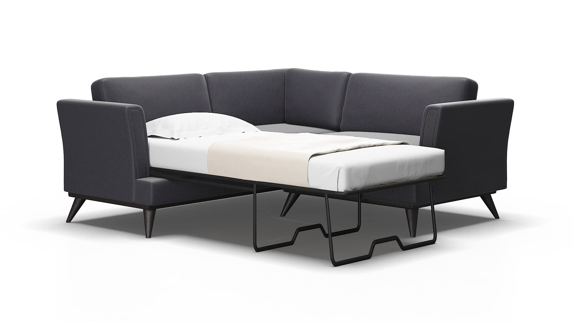 Antalya Parker Charcoal Sectional Sleeper Espresso legs 2