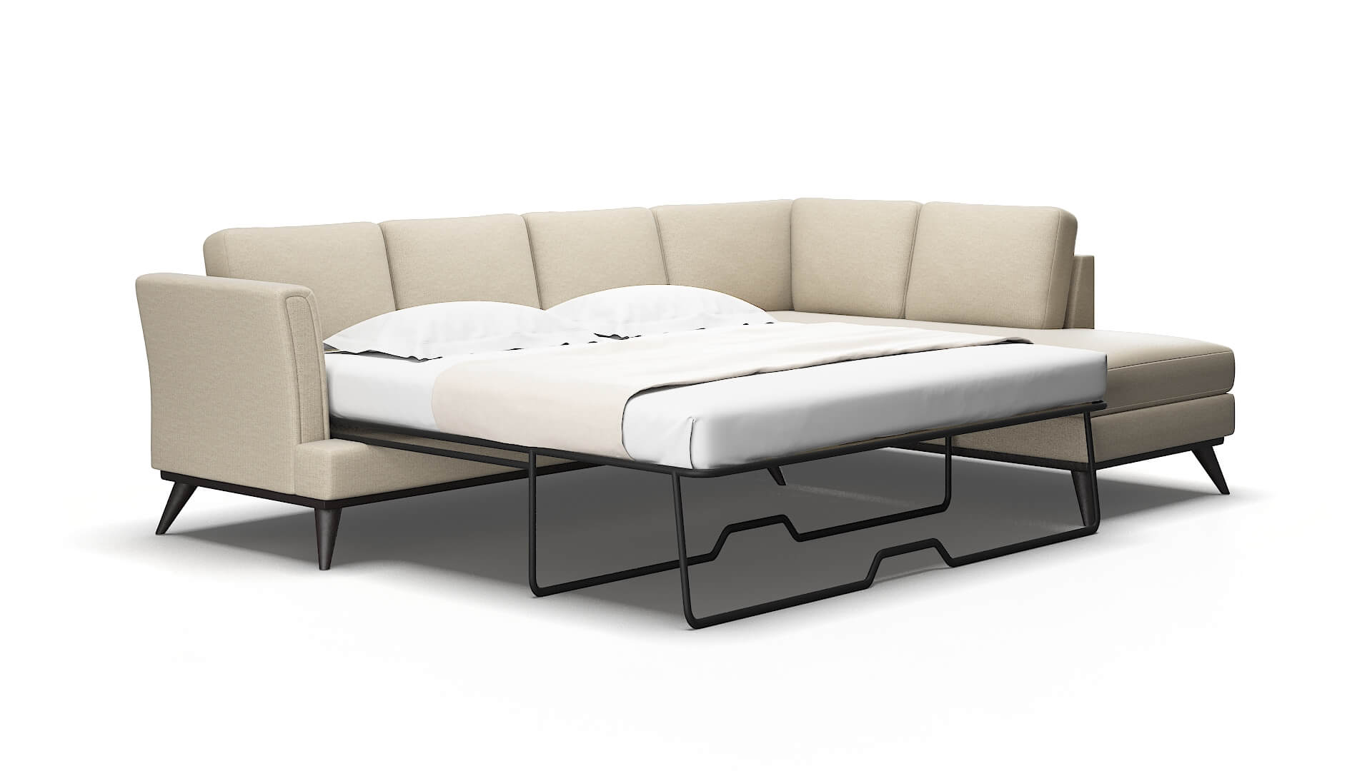 Antalya Parker Linen Panel Sleeper Espresso legs 2