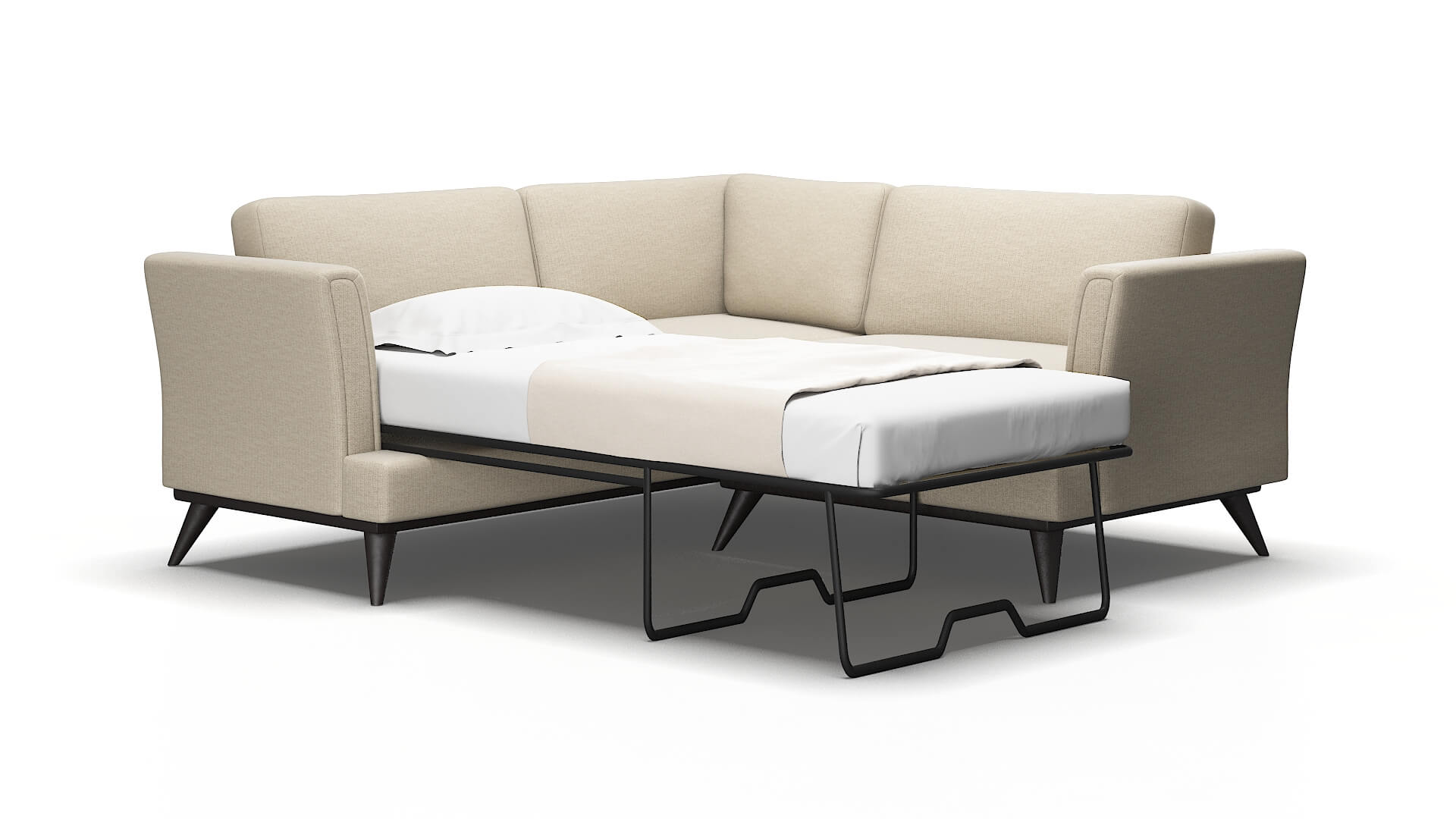 Antalya Parker linen Sectional sleeper Espresso Legs  2