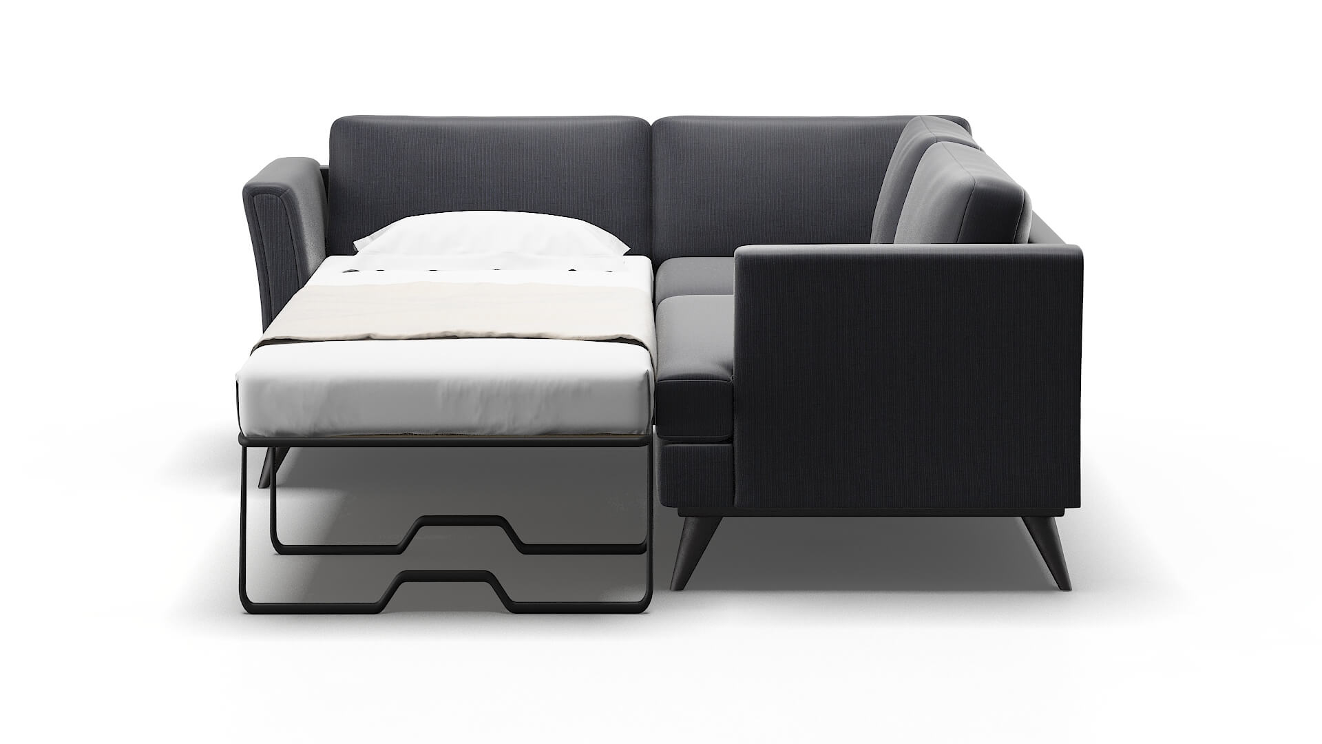 Antalya Parker Midnight Sectional Sleeper Espresso legs 1