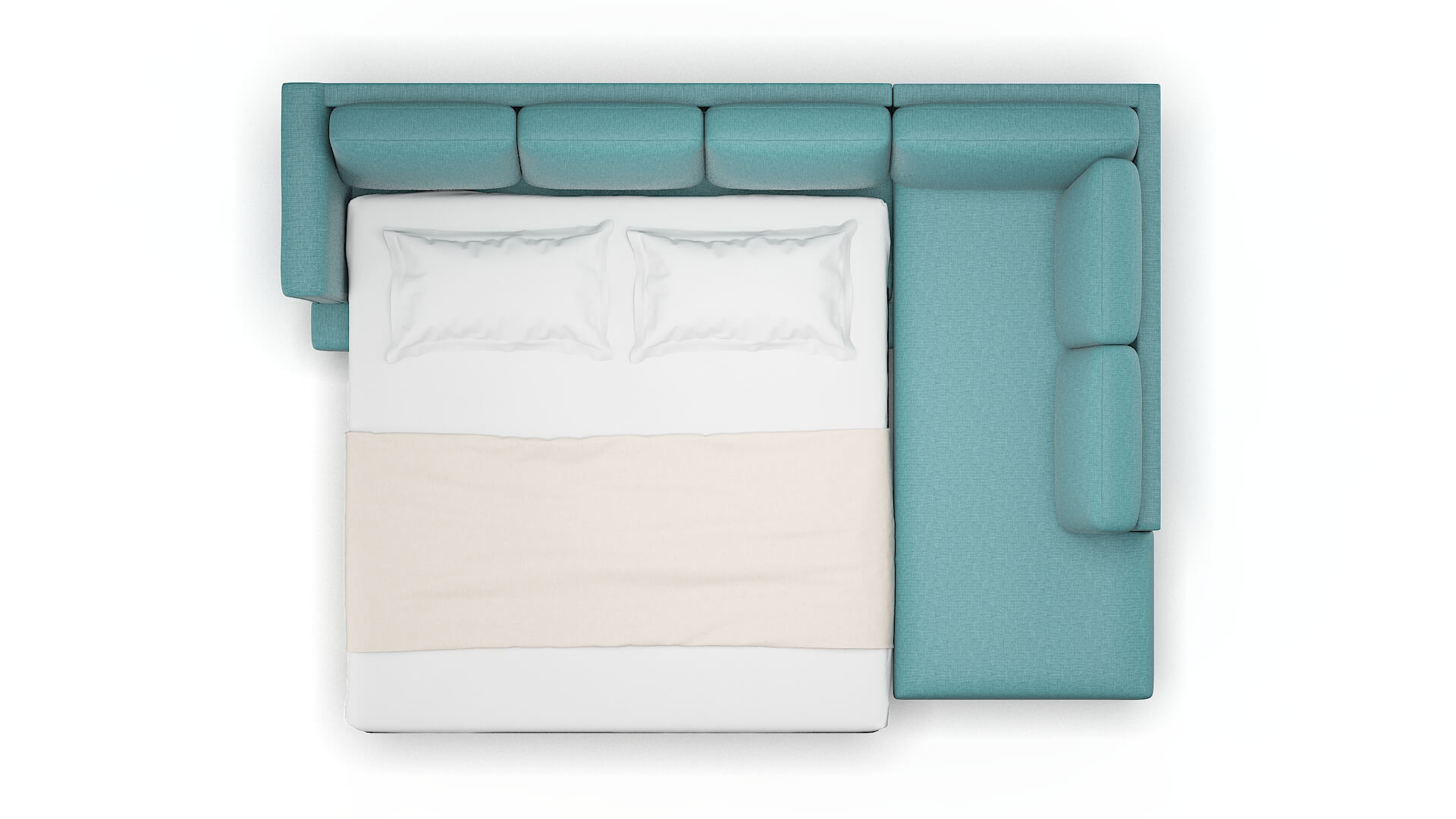 Antalya Parker Turquoise Panel Sleeper Espresso legs 3