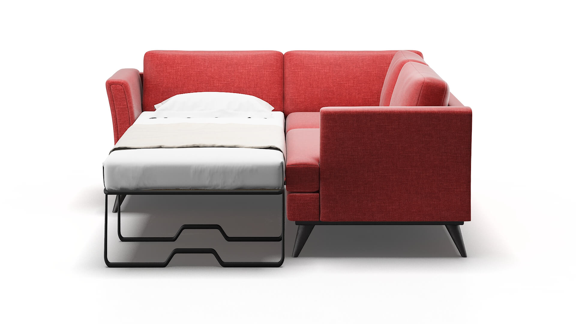Antalya Portland Berry Sectional Sleeper Espresso legs 1
