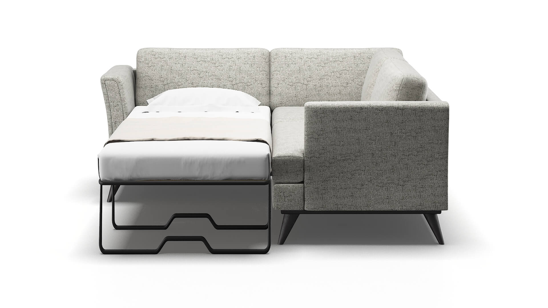 Antalya Prime Gravel Sectional Sleeper Espresso legs 1