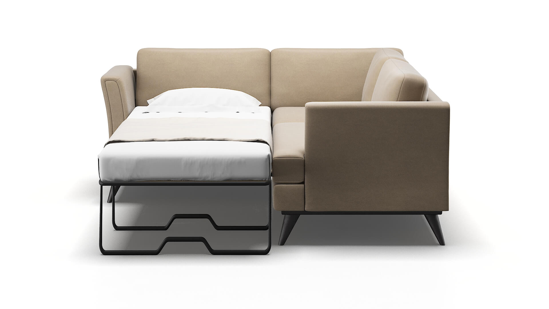 Antalya Rocket Cappuccino Sectional Sleeper Espresso legs 1