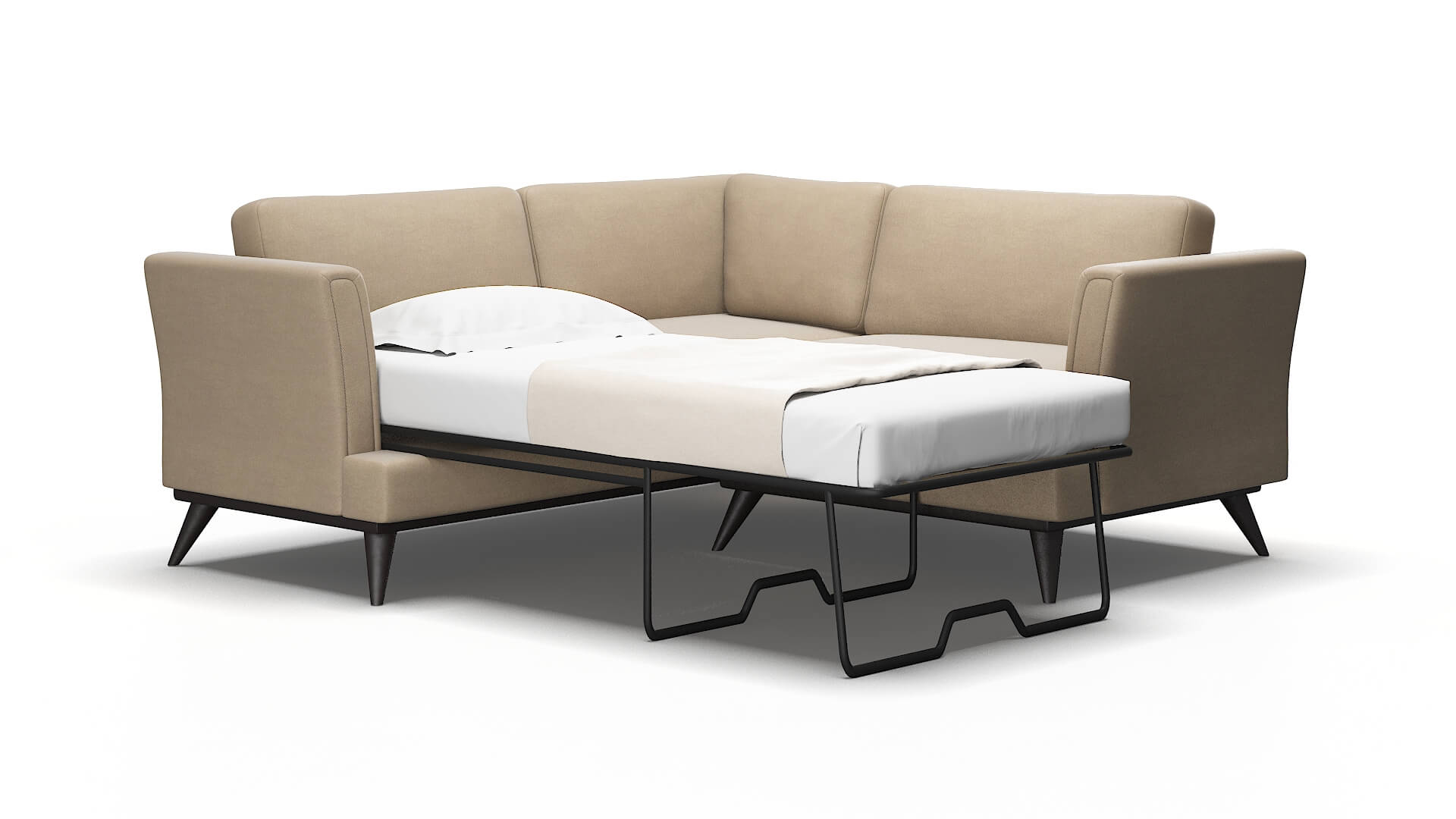 Antalya Rocket Cappuccino Sectional Sleeper Espresso legs 2