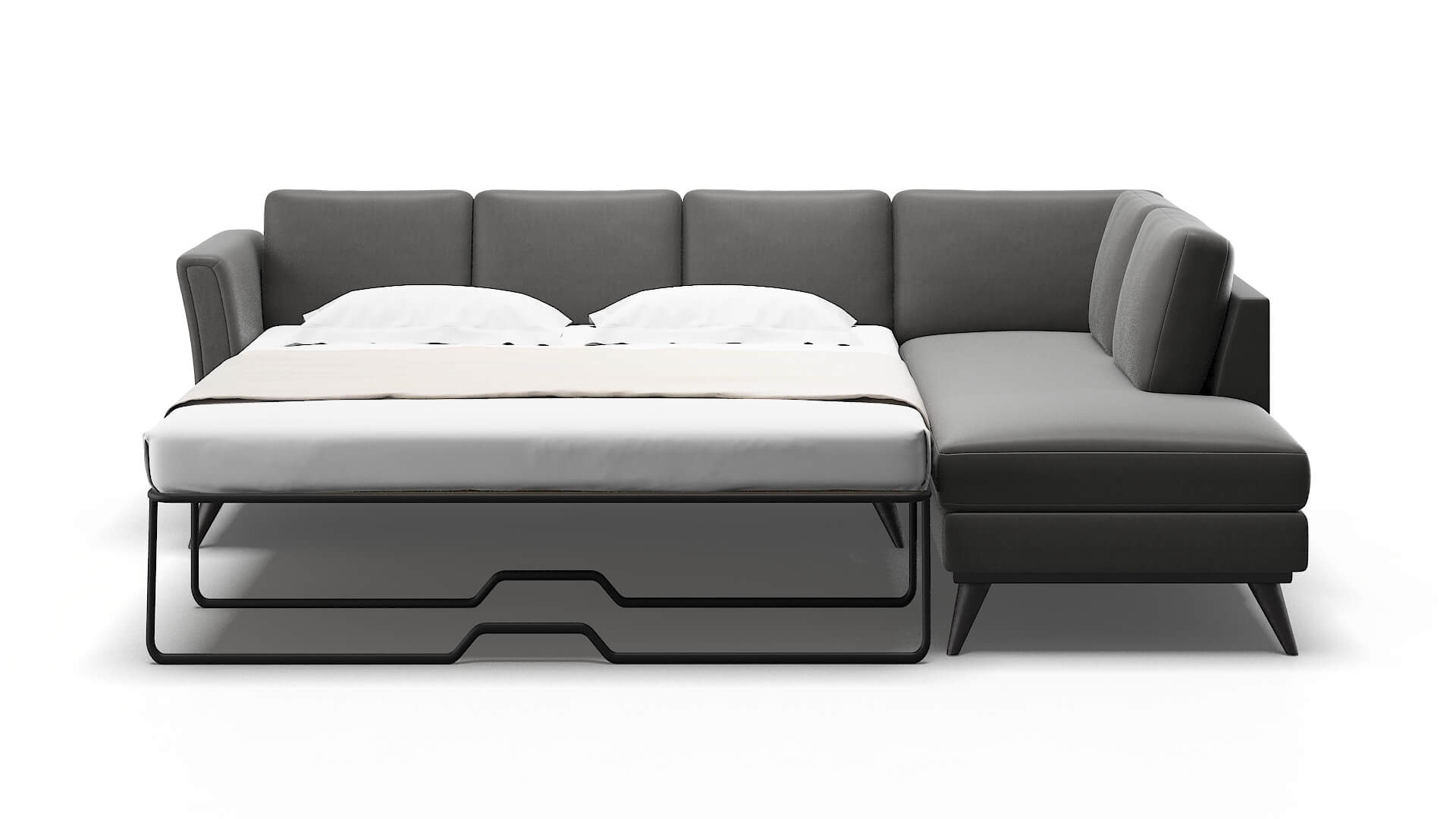 Antalya Rocket Charcoal Panel Sleeper Espresso legs 1