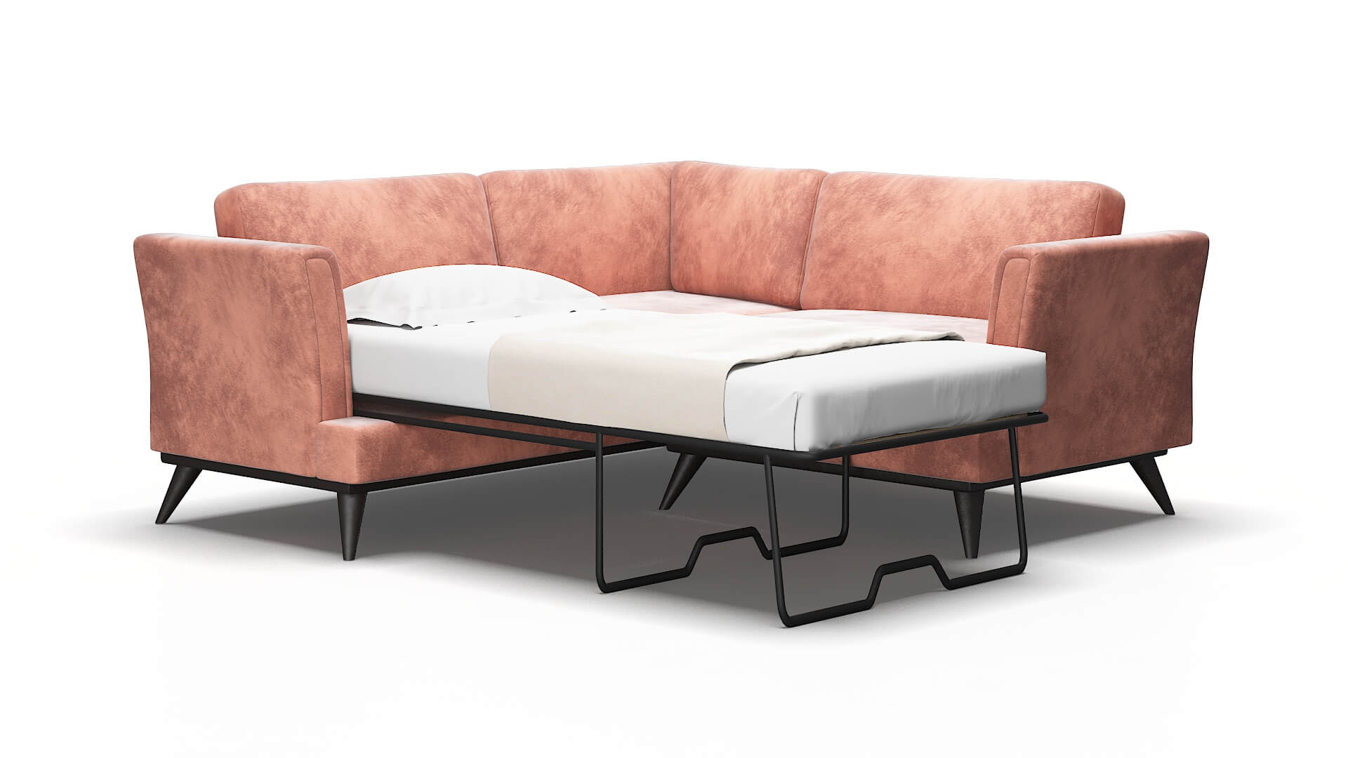 Antalya Royale blush Sectional sleeper Espresso Legs  2