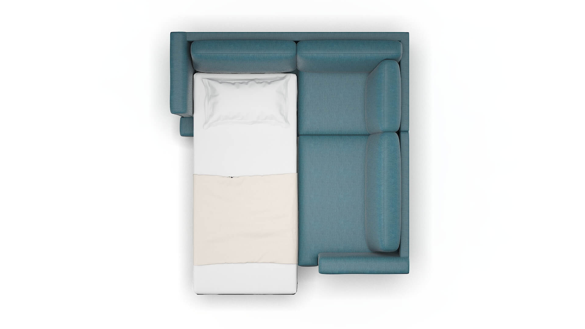 Antalya Royale Electric_blue Sectional Sleeper Espresso legs 3