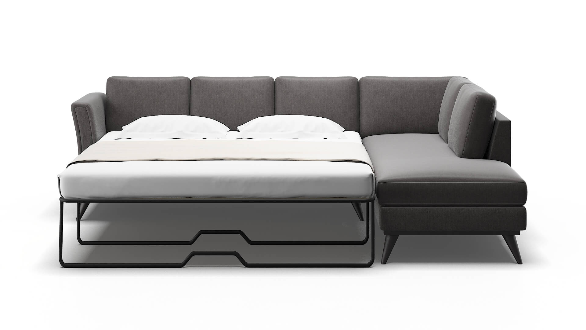 Antalya Sasha Grey Panel Sleeper Espresso legs 1