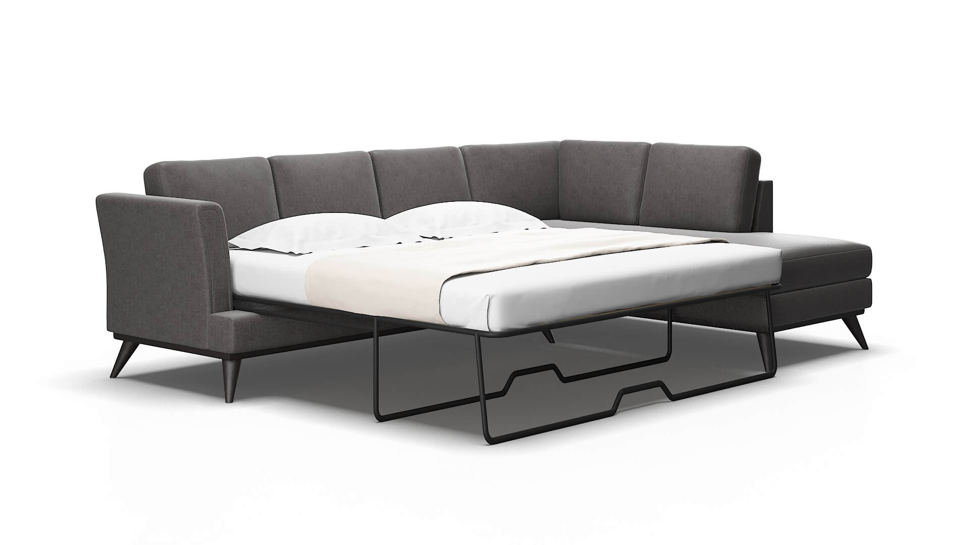 Antalya Sasha-grey Panel sleeper Espresso Legs  2