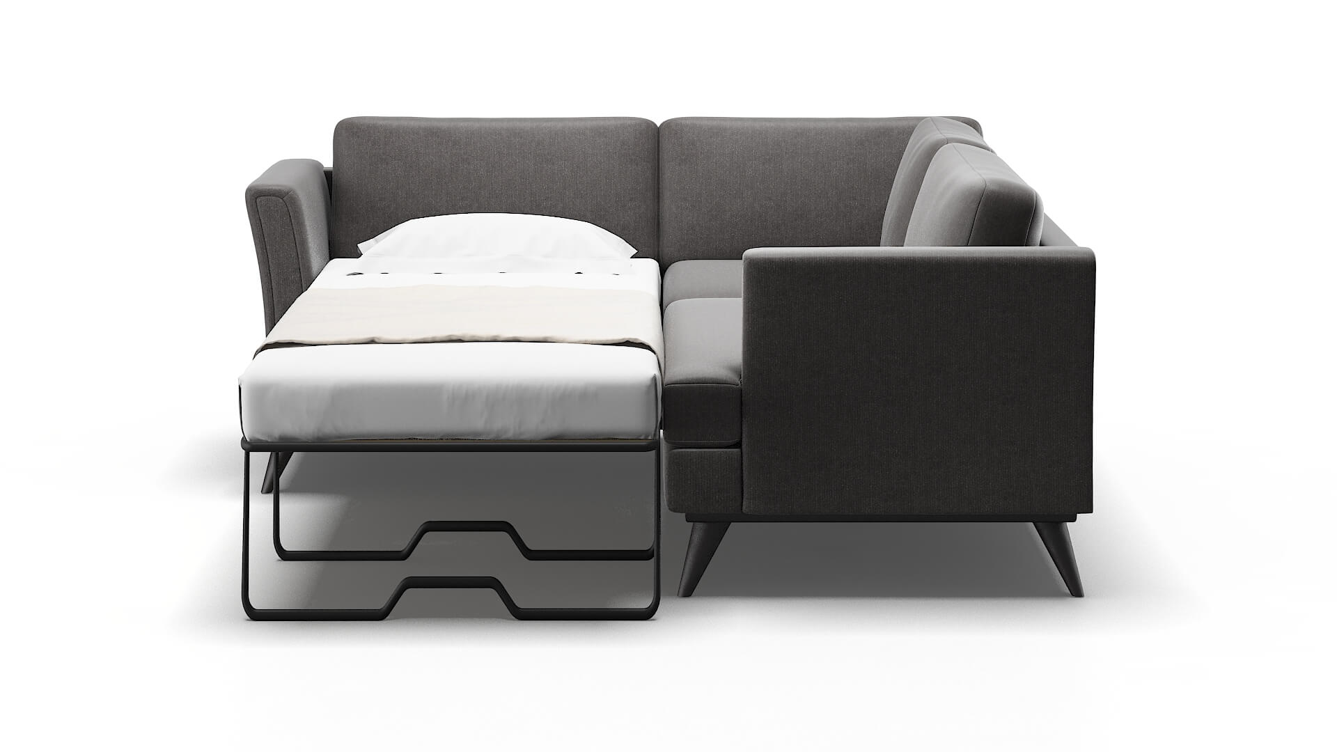 Antalya Sasha Grey Sectional Sleeper Espresso legs 1