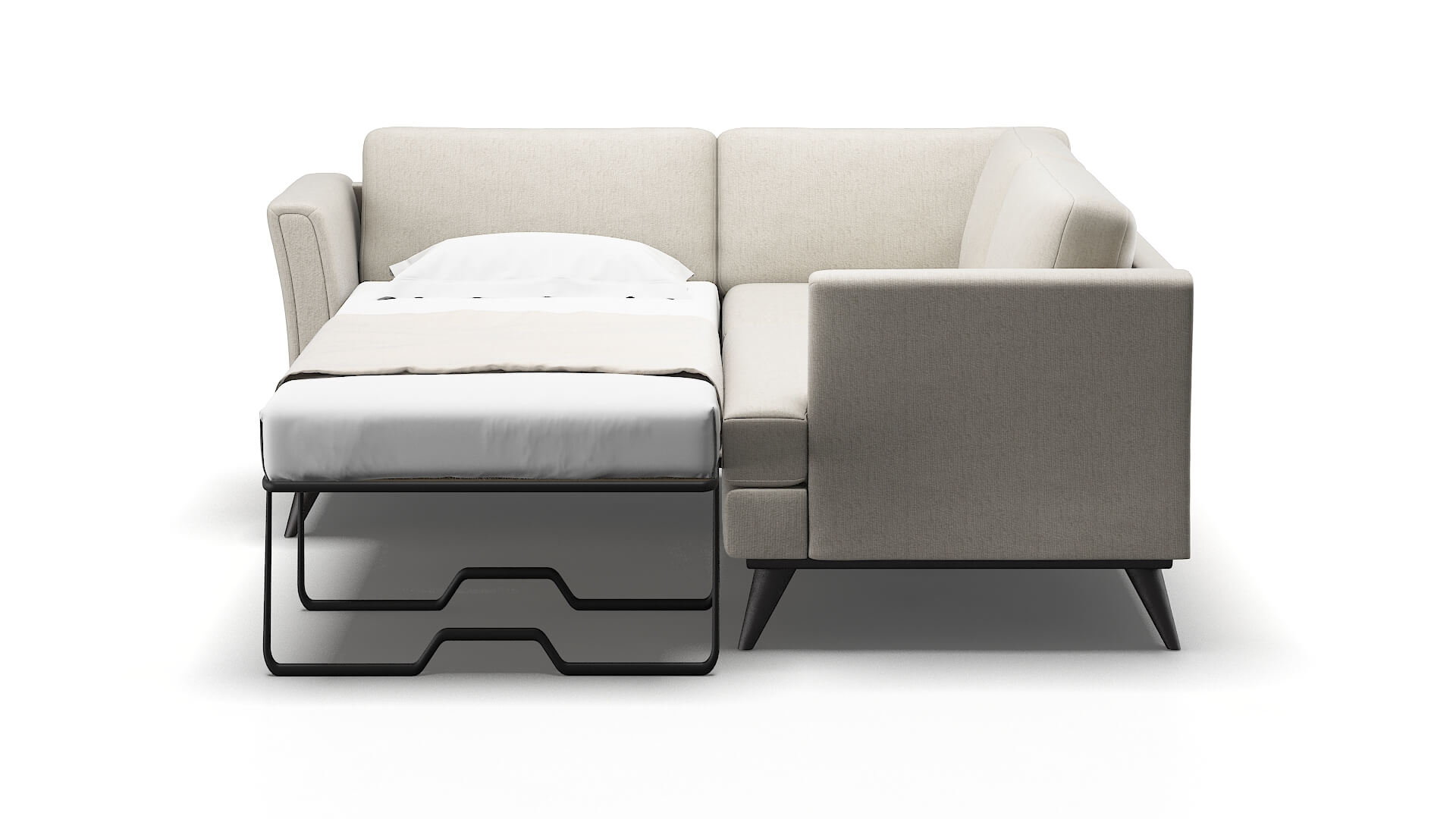 Antalya Sasha Linen Sectional Sleeper Espresso legs 1