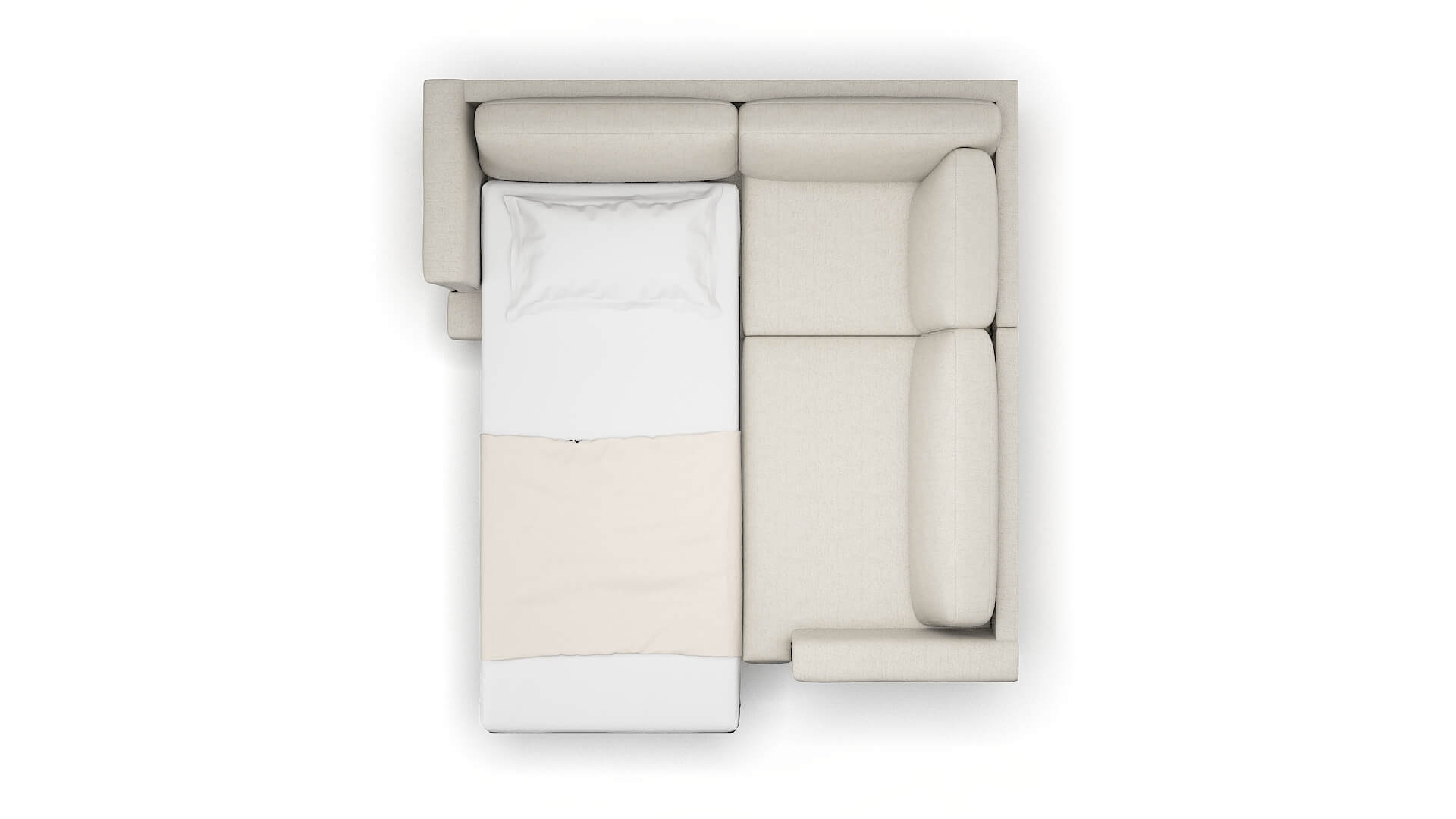 Antalya Sasha Linen Sectional Sleeper Espresso legs 3