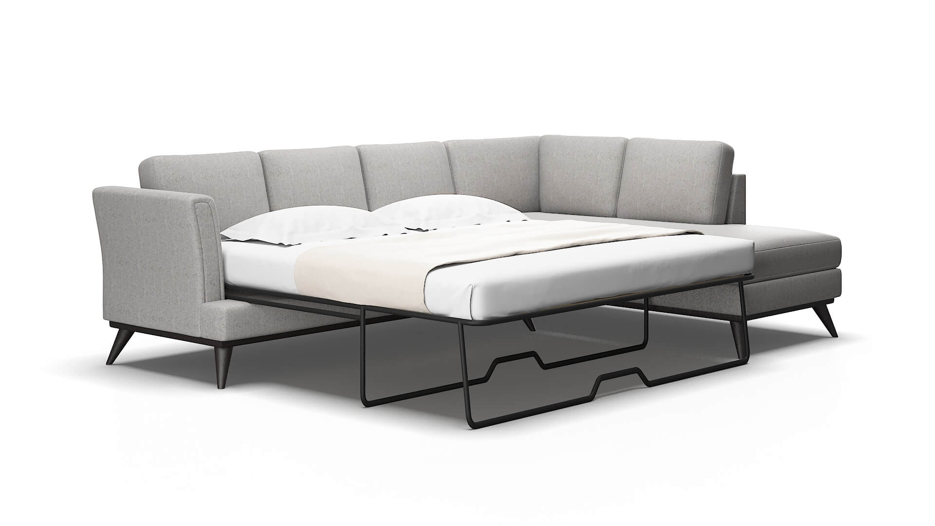 Antalya Sasha silver Panel sleeper Espresso Legs  2