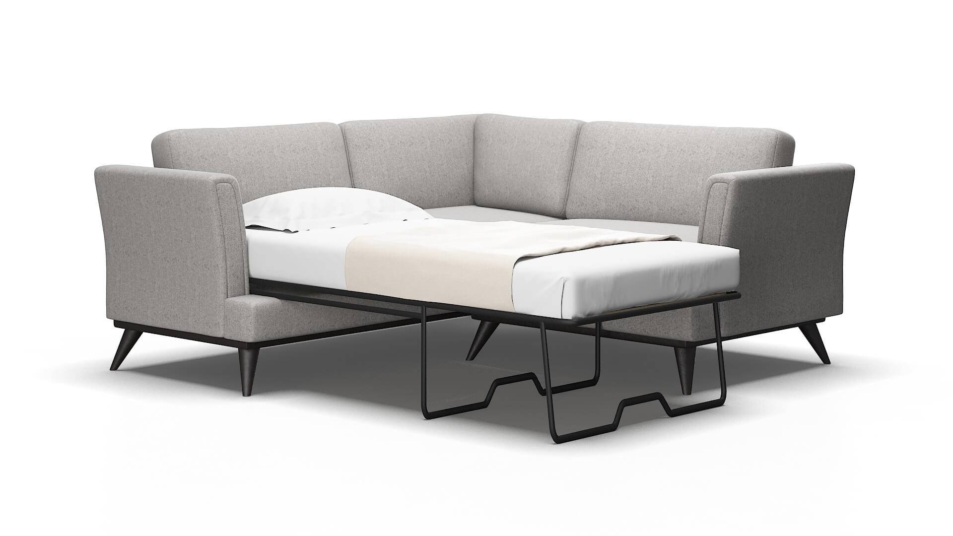 Antalya Sasha Silver Sectional Sleeper Espresso legs 2