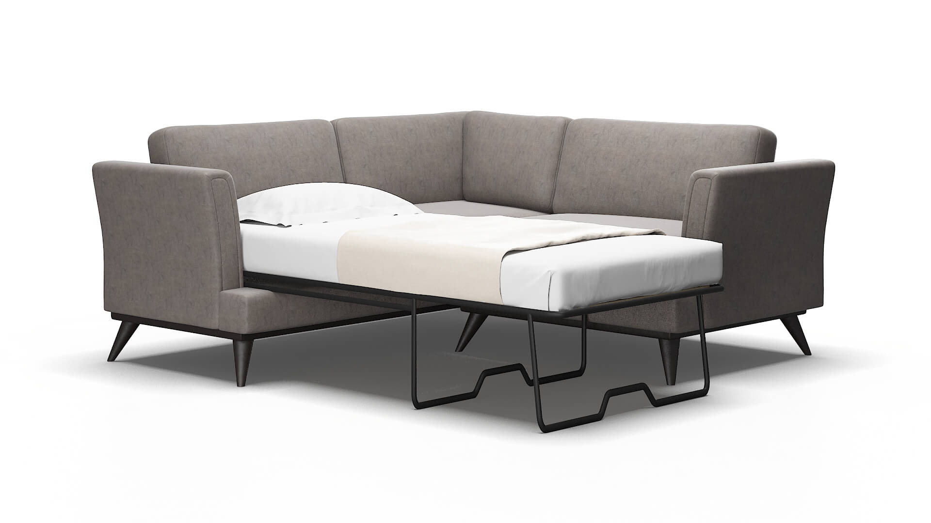 Antalya Suave Slate Sectional Sleeper espresso legs 2