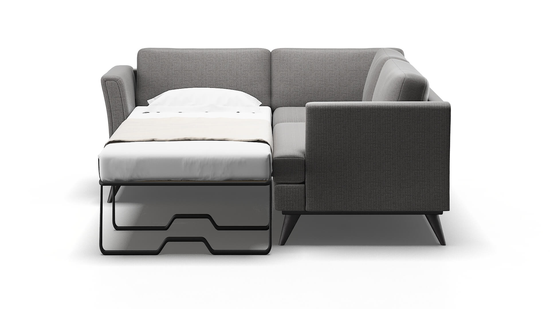Antalya Terrain Oatmeal Sectional Sleeper Espresso legs 1
