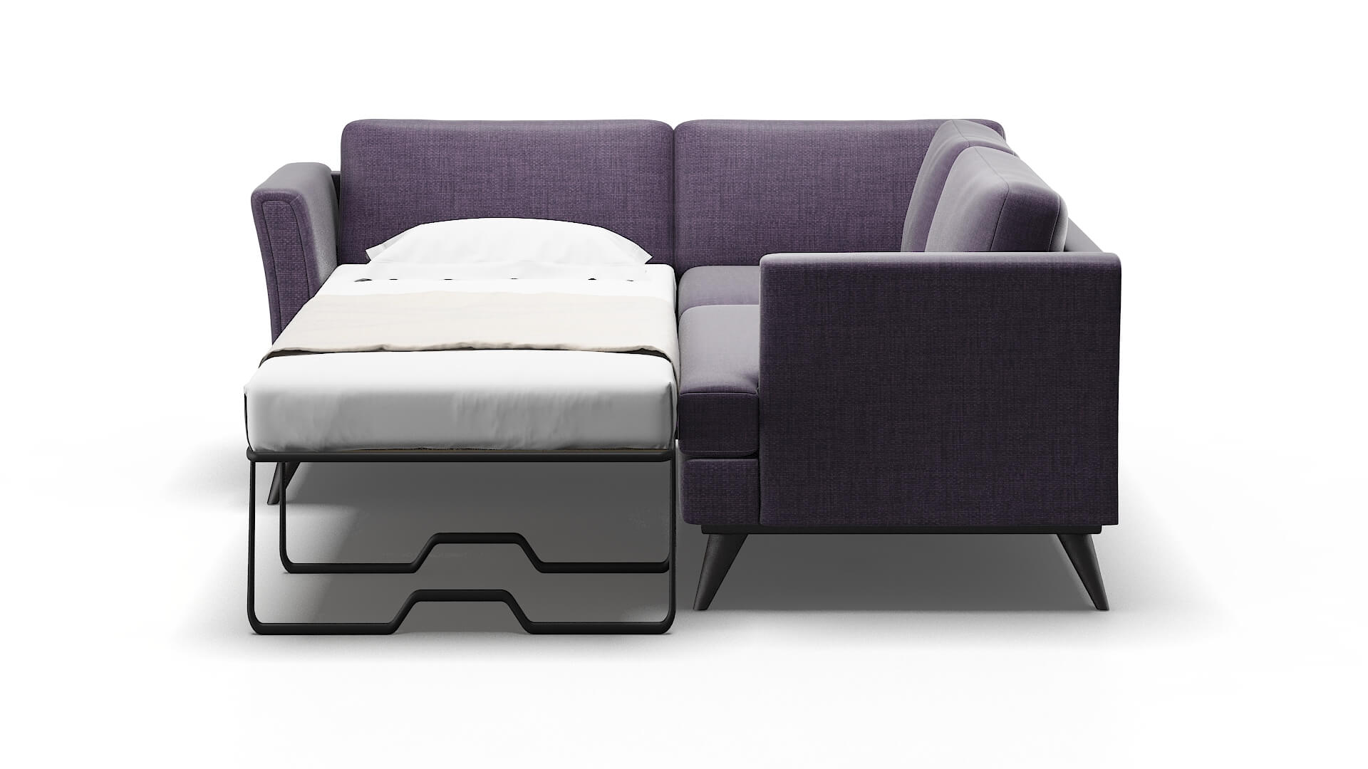 Antalya Tess Blackberry Sectional Sleeper Espresso legs 1