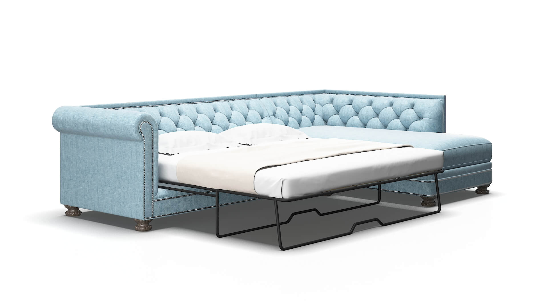 Athens Atlas turquoise Panel sleeper Espresso Legs  2