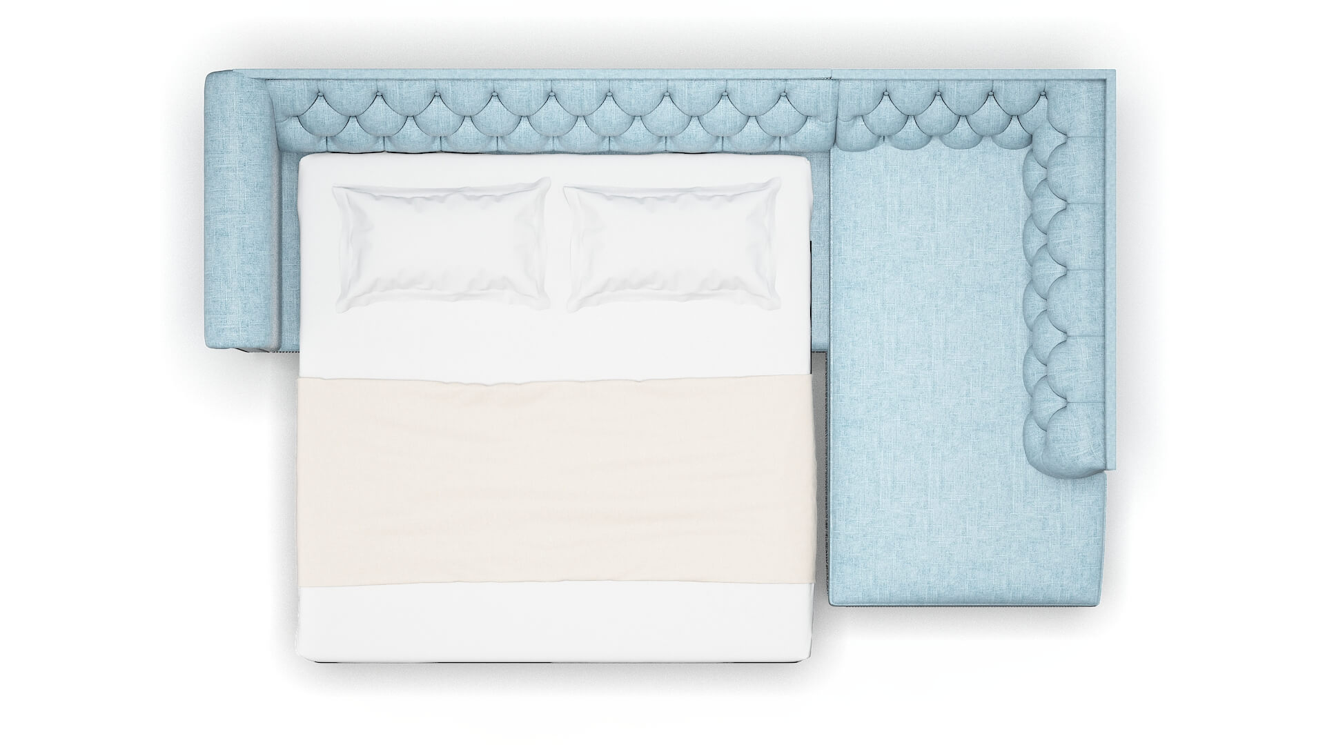 Athens Atlas Turquoise Panel Sleeper Espresso legs 3