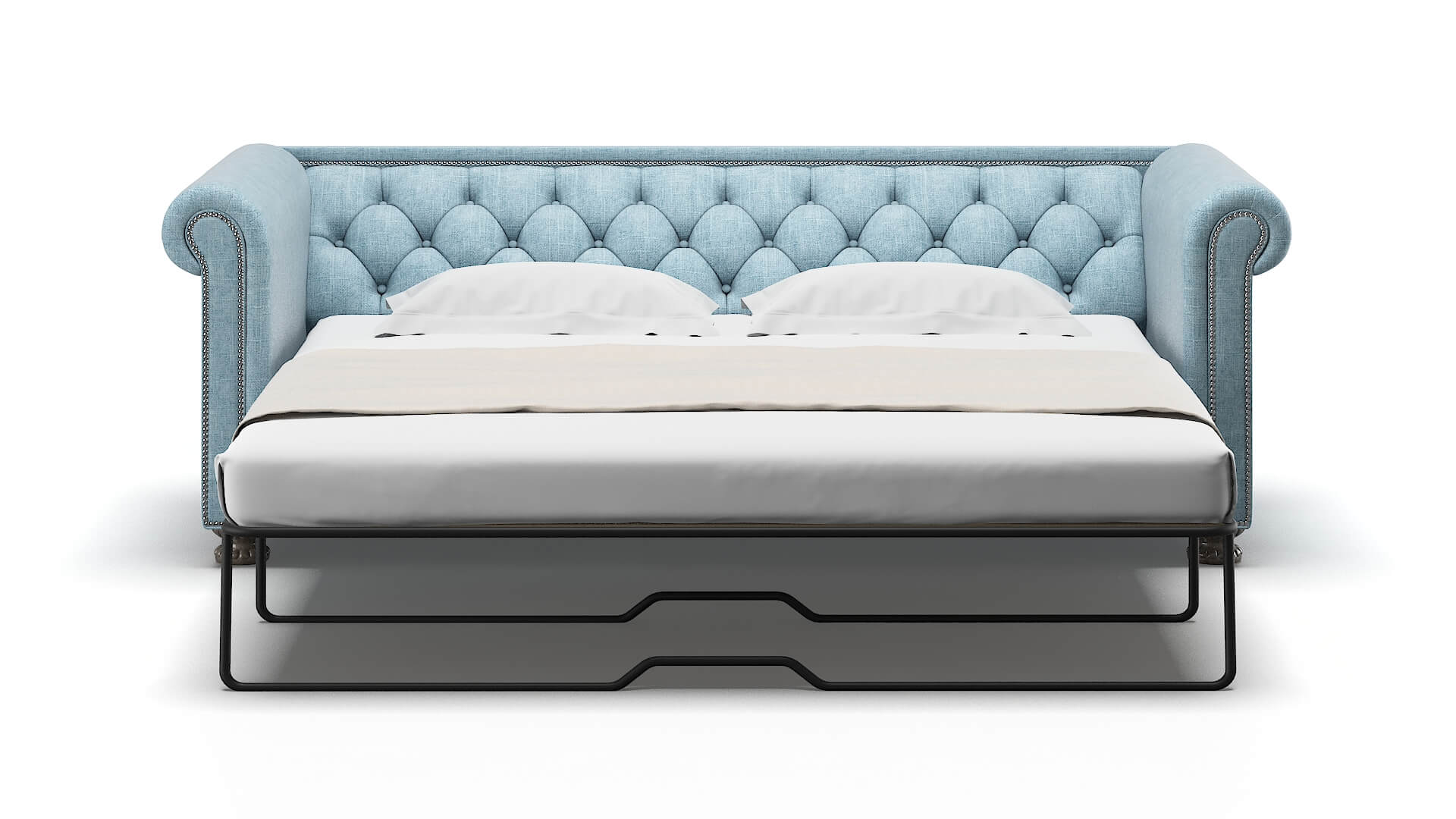 Athens Atlas Turquoise Sofa Sleeper Espresso legs 1